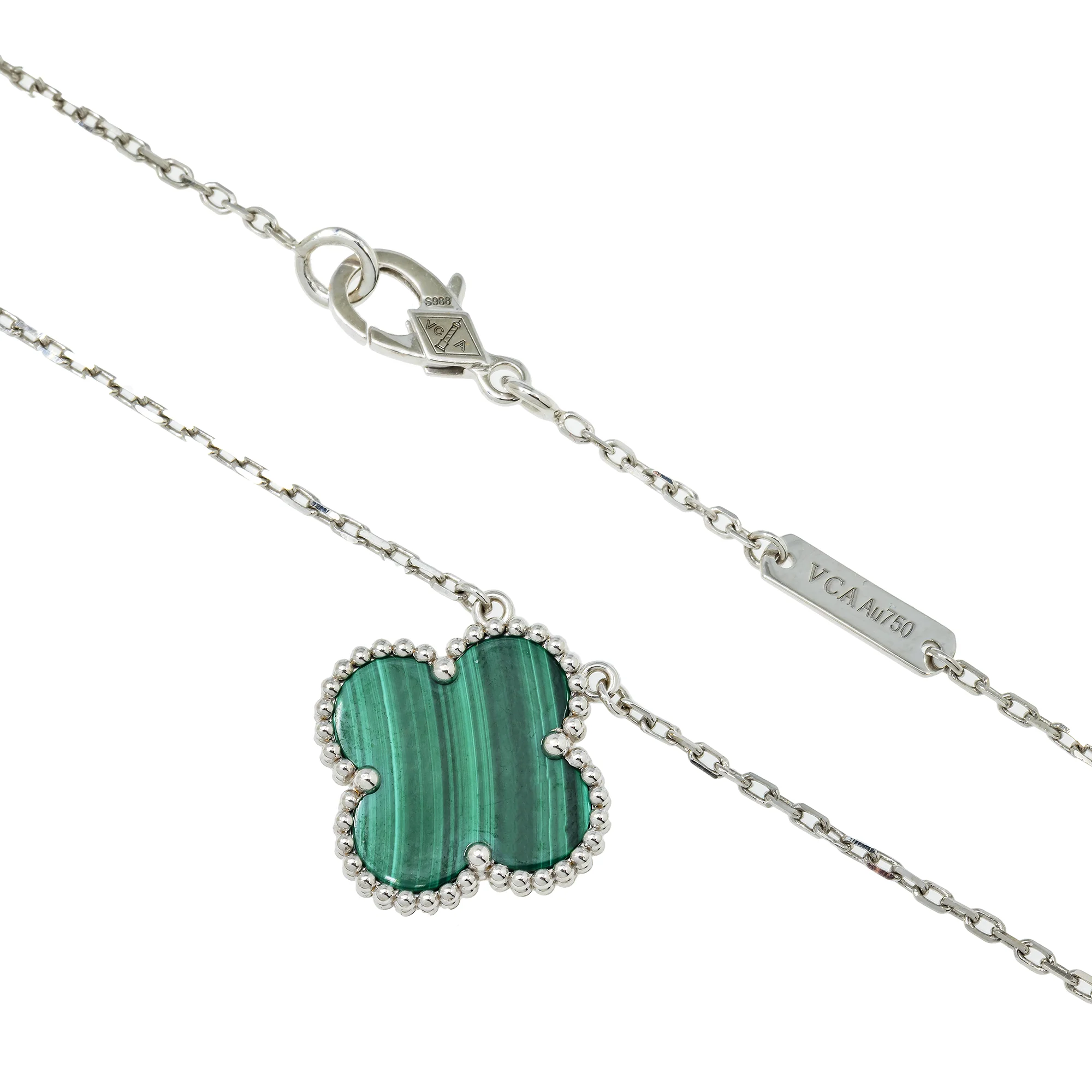 18K GOLD GREEN CLOVER NECKLACE - Image 3