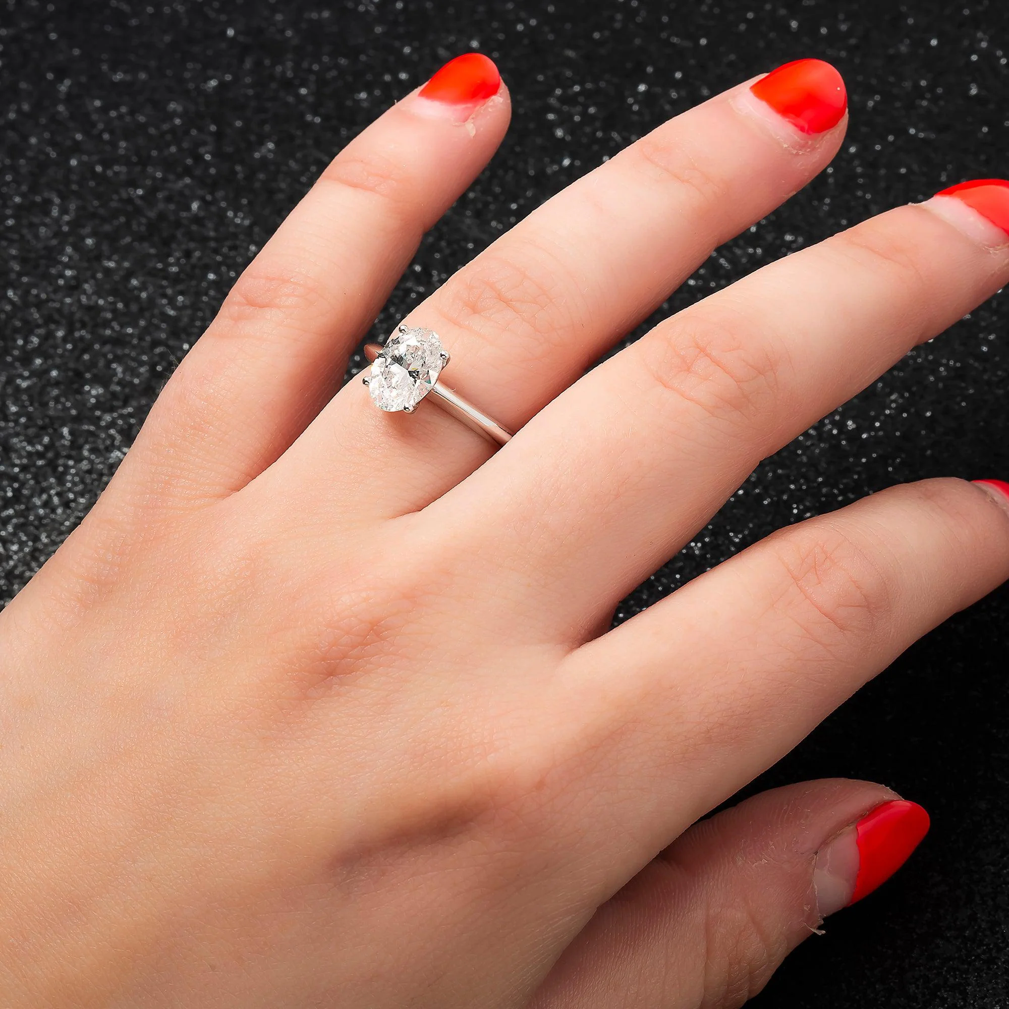 18K GOLD OVAL LAB DIAMOND RING 1.45 CT - Image 2