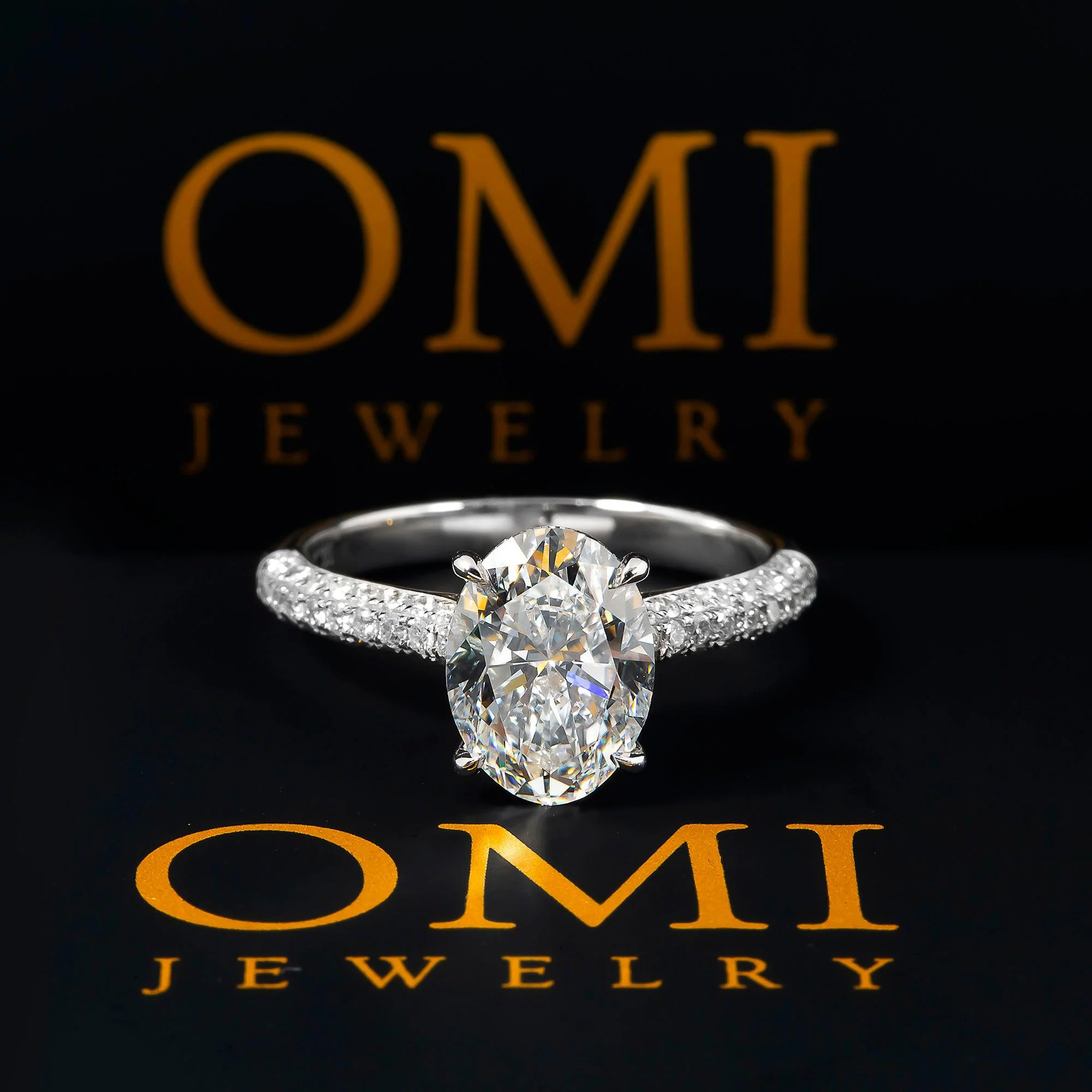 18K GOLD OVAL LAB DIAMOND RING 2.79 CTW - Image 3