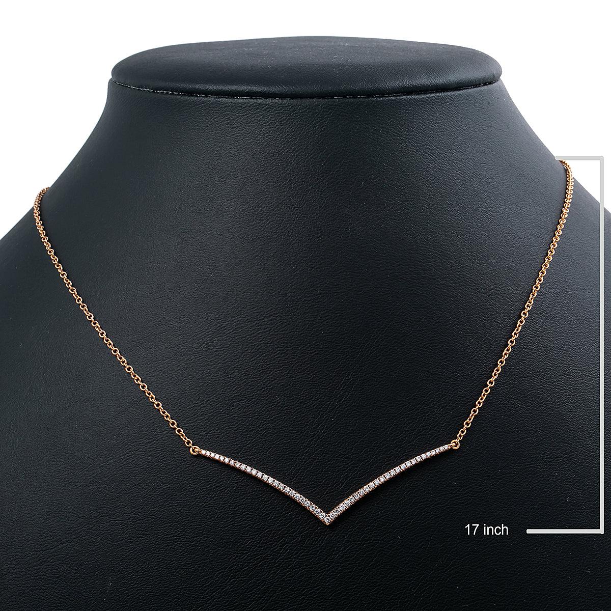 18K Yellow Gold 17" Women's Necklace With 0.45 CT Diamonds - Image 2