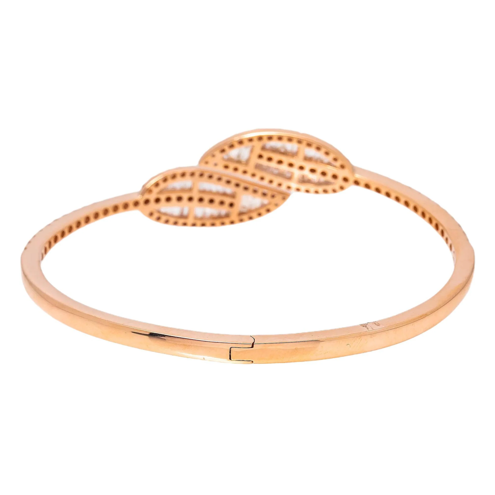 18K ROSE GOLD LADIES LEAF BRACELET WITH 3.79 CT DIAMONDS - Image 3