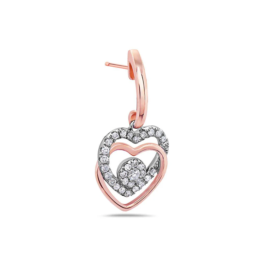 18K Rose Gold Ladies Earrings With 0.43 CT Diamonds - Image 2