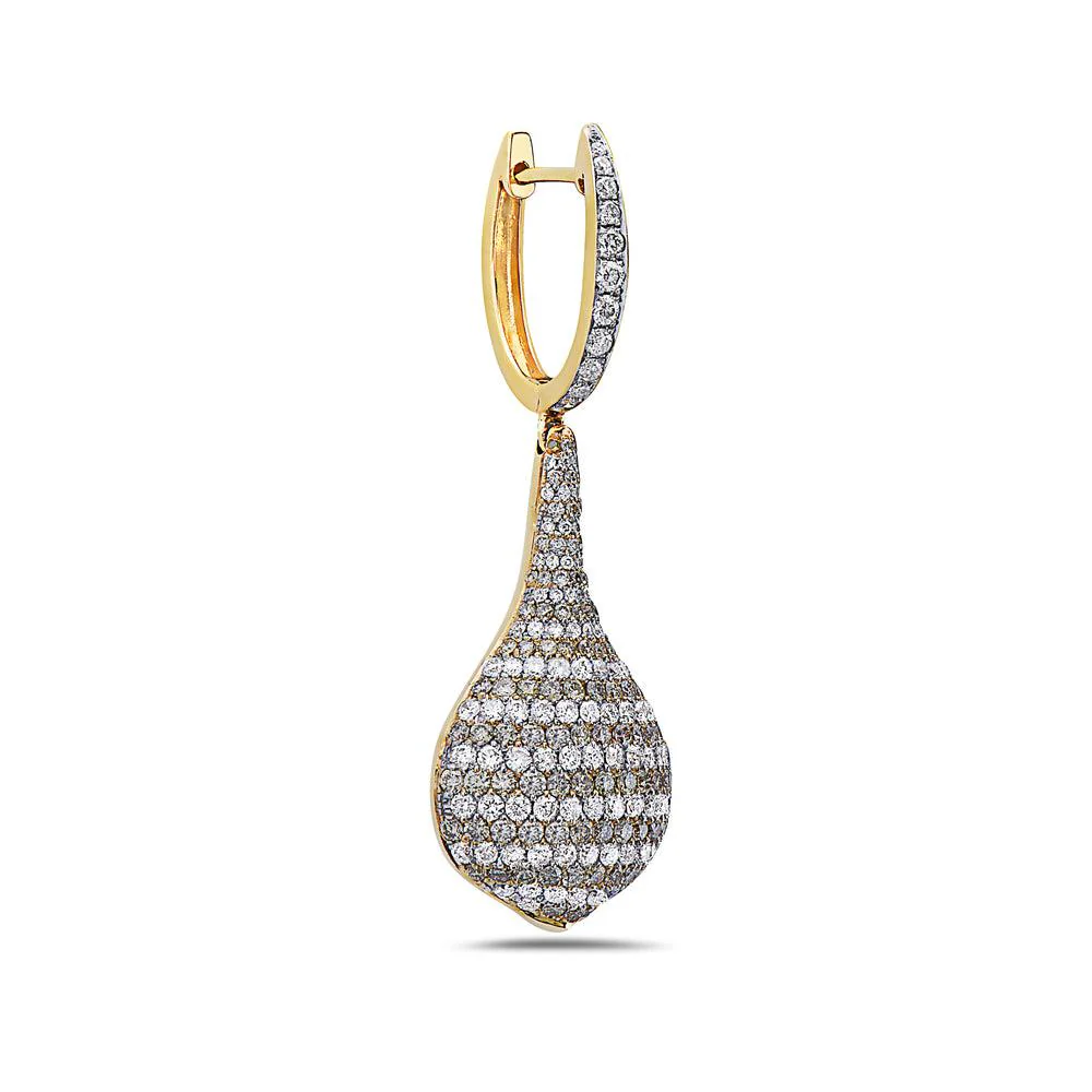 18K Yellow Gold Ladies Earrings With 5.41 CT Diamonds - Image 2