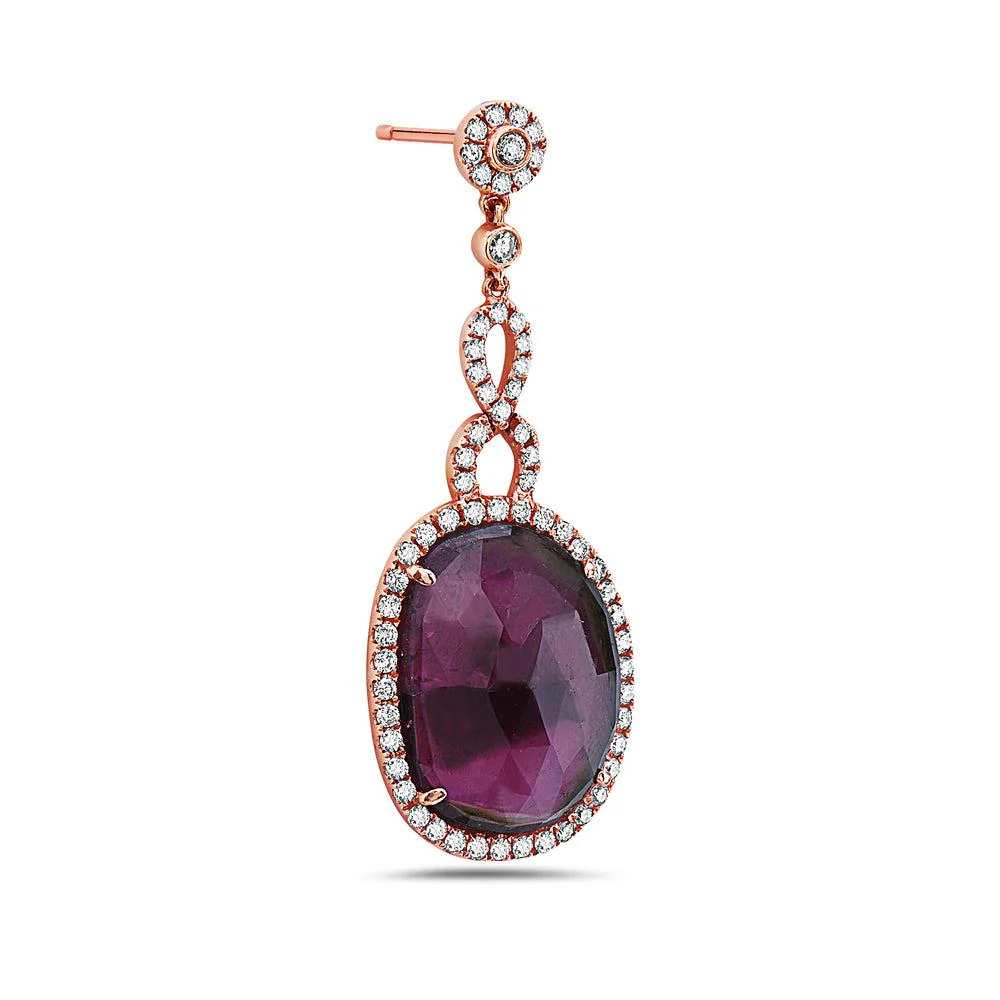 14K White Gold Ladies Earrings With Diamonds - Image 2