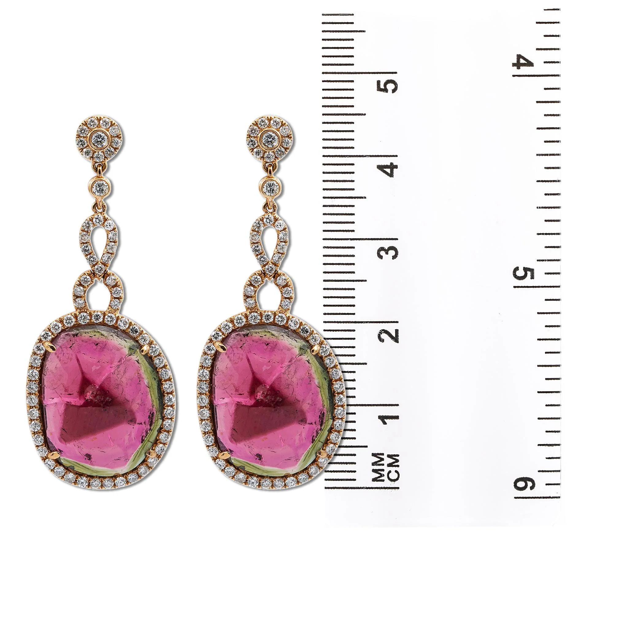 14K White Gold Ladies Earrings With Diamonds - Image 3