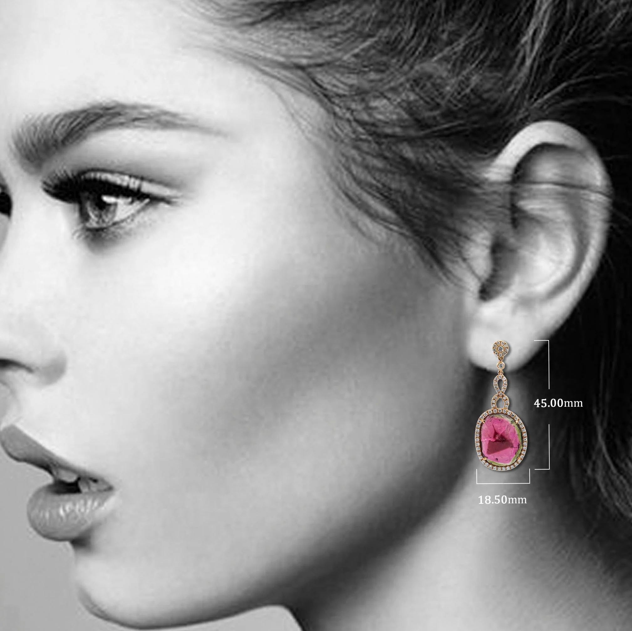 14K White Gold Ladies Earrings With Diamonds - Image 4