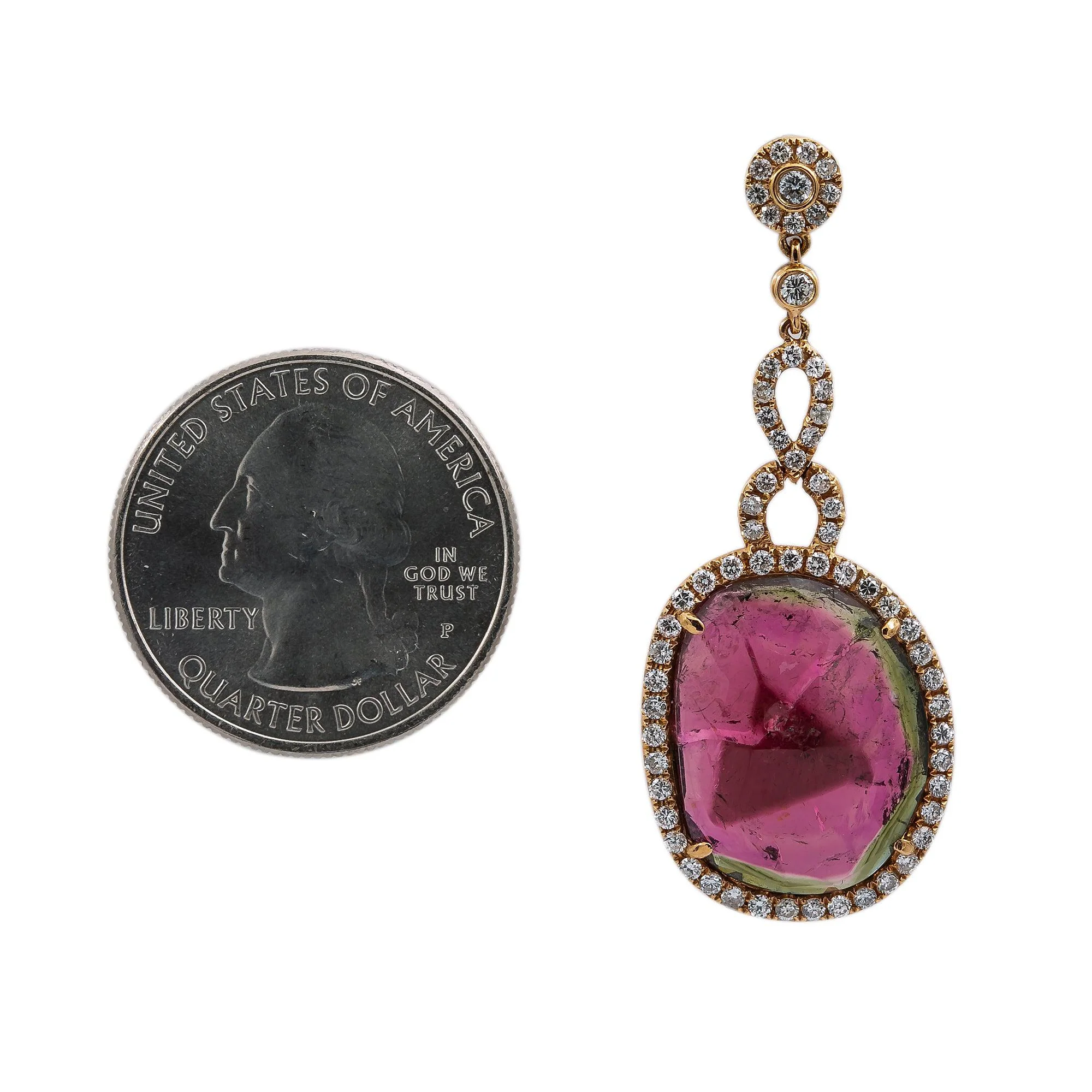 14K White Gold Ladies Earrings With Diamonds - Image 5