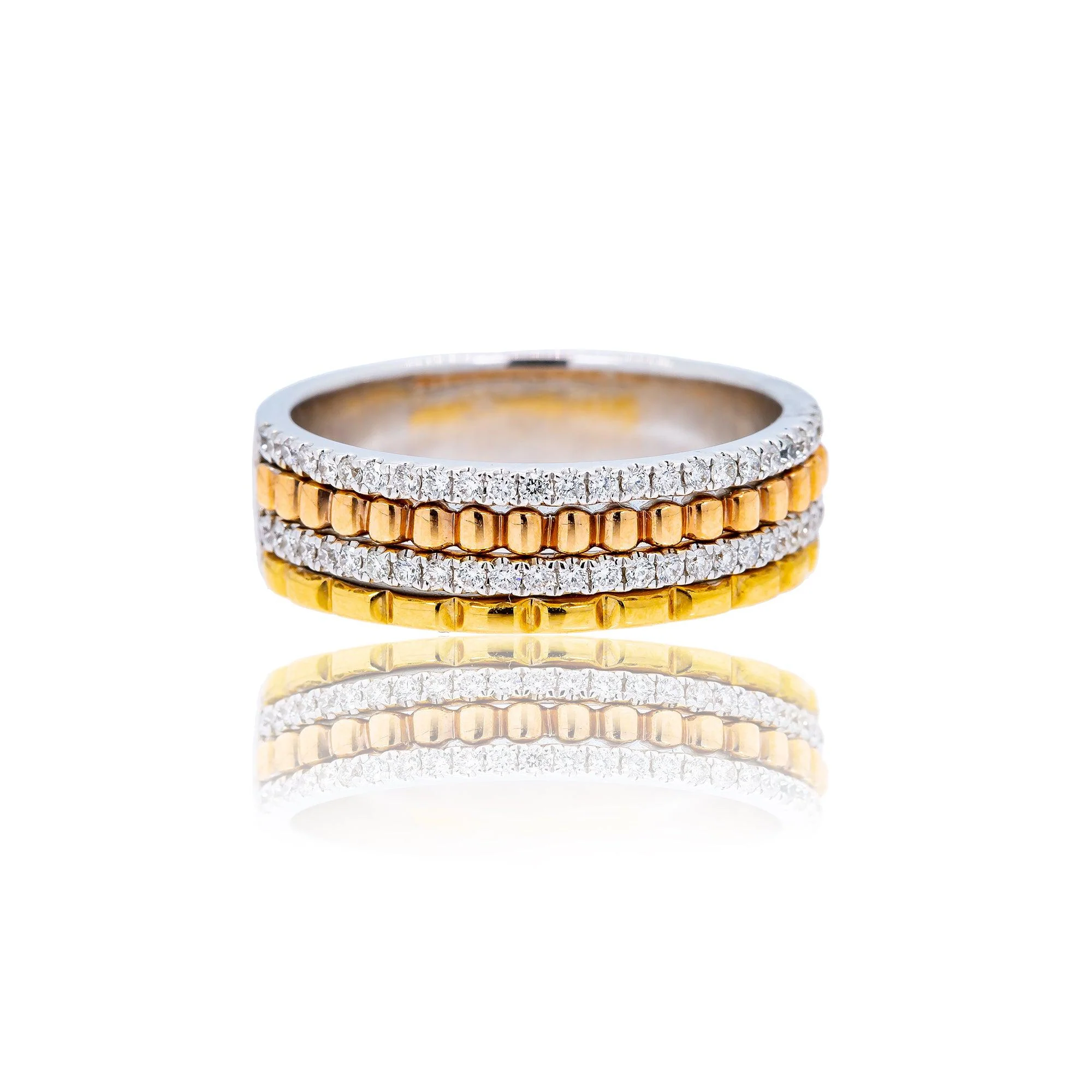 18K White and Yellow Gold Ladies Ring with 0.27 CT Diamonds