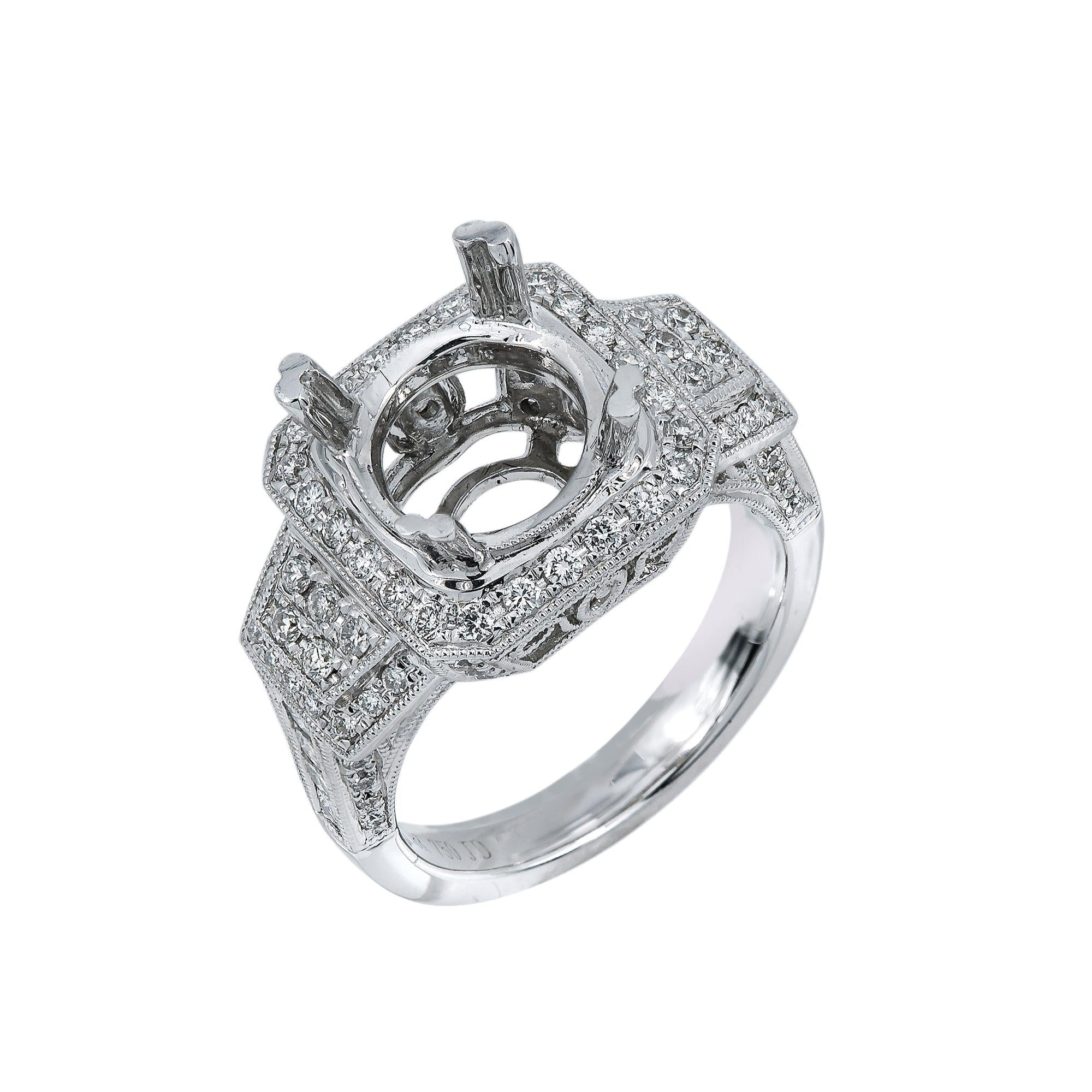 18K White Gold BJ6336R1 Women's Ring With 1.10 CT Diamonds - Image 2
