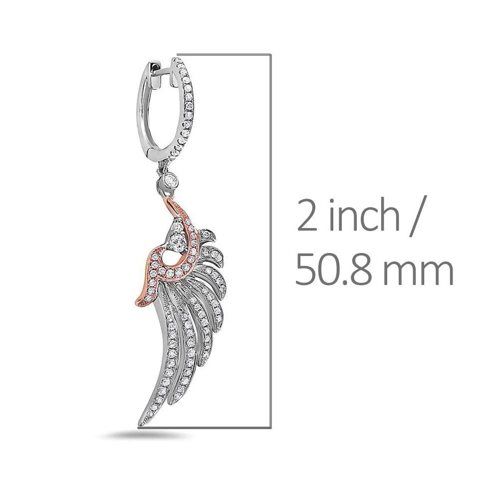 18K White Gold Ladies Earrings With Round Shaped Diamonds - Image 3