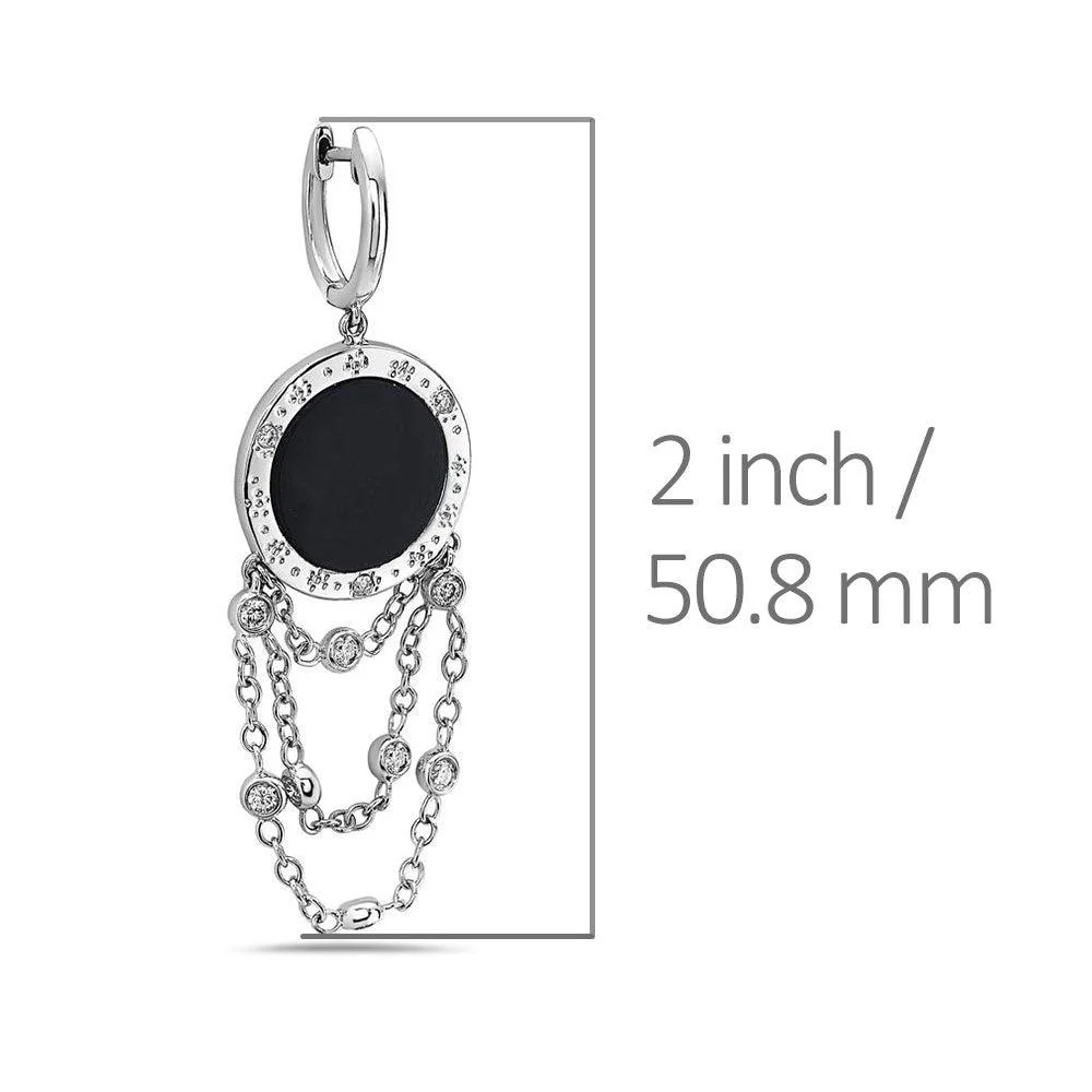 18K White Gold Ladies Earrings With 1.02 CT Diamonds - Image 3