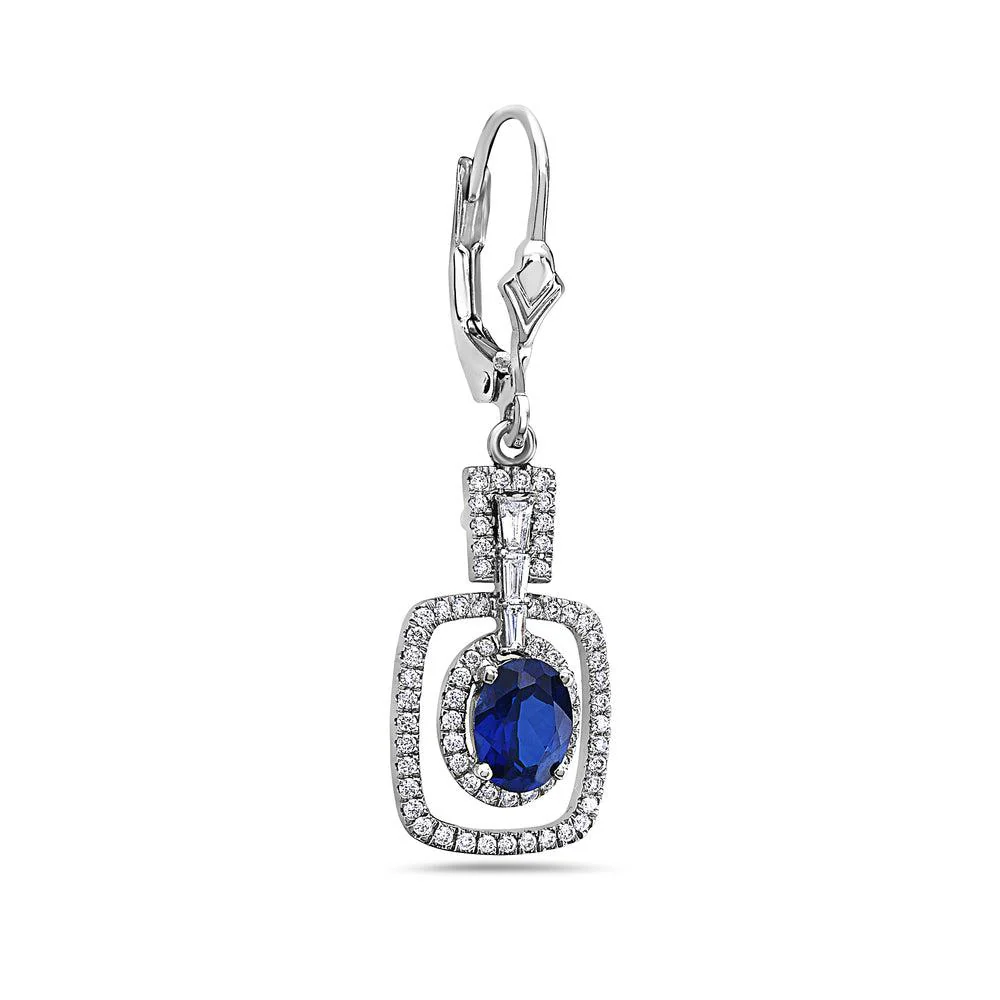 18K White Gold Ladies Earrings With 1.21 CT Diamonds - Image 2