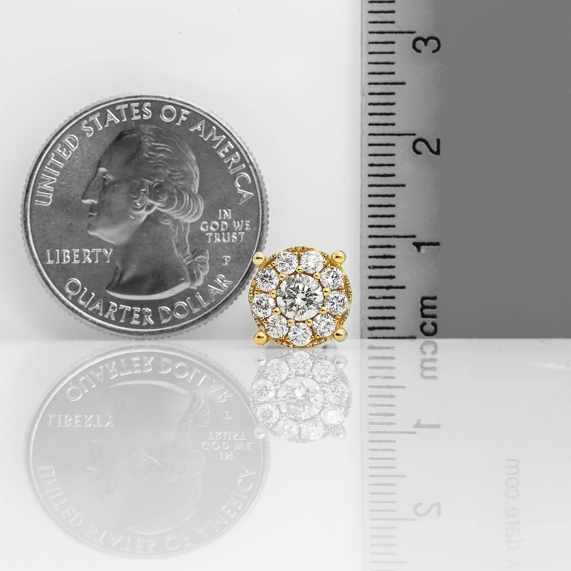 18K Rose Gold Ladies Earrings With 1.47 CT Diamonds - Image 3