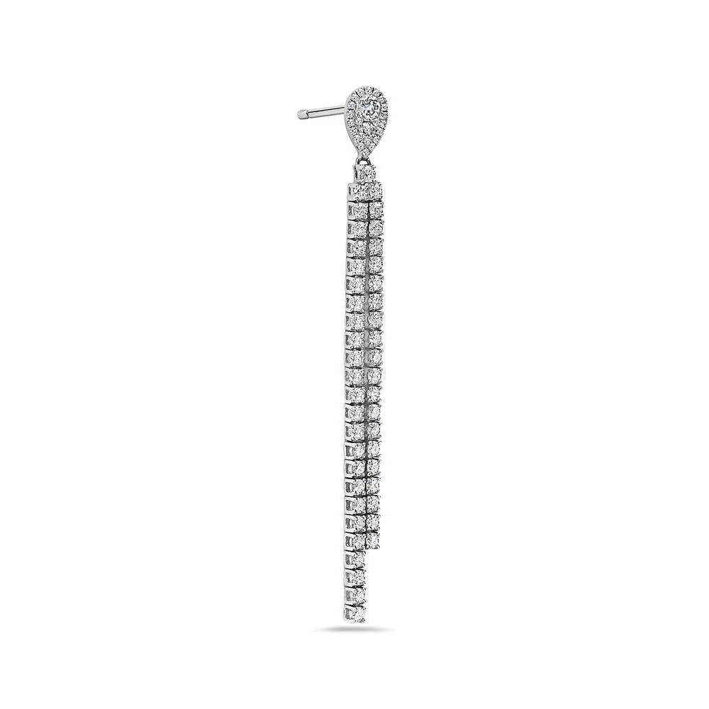 18K White Gold Ladies Earrings With 2.73 CT Diamonds - Image 2