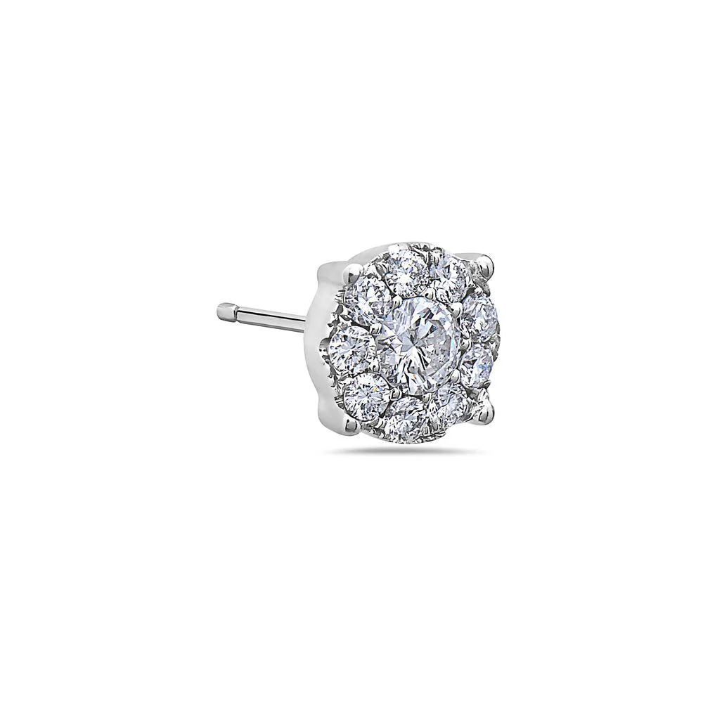 18K White Gold Ladies Earrings With 0.71 CT Diamonds - Image 2