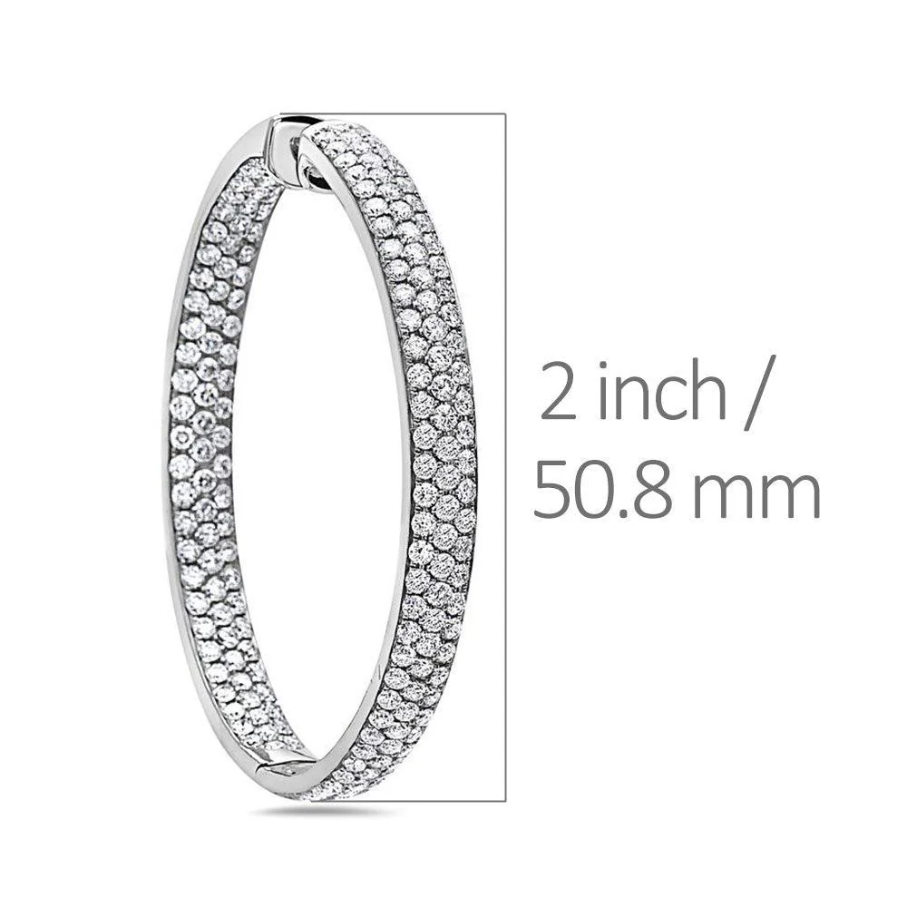 18K White Gold Ladies Earrings With Round Shaped Diamonds - Image 3
