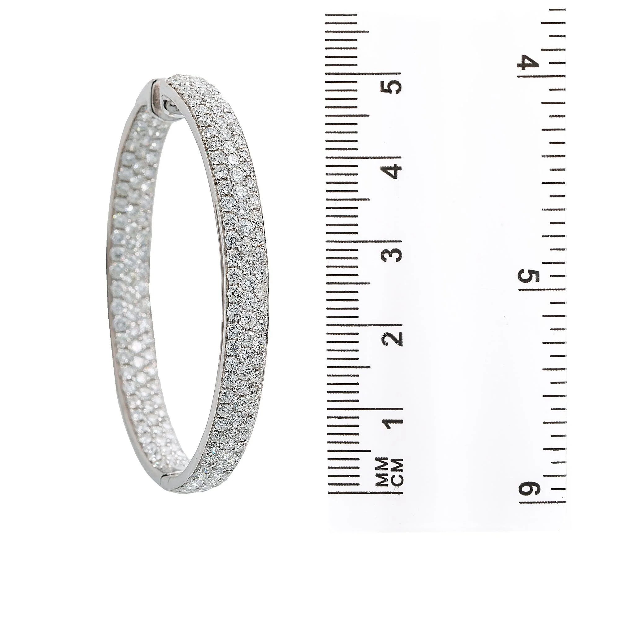 18K GOLD DIAMOND HOOP EARRINGS 6.13 CTW - Image 5