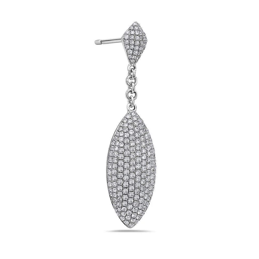 18K White Gold Ladies Earrings With White: 4.35 CTW Diamonds - Image 2