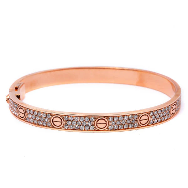 18K GOLD BANGLE BRACELET 4.05 CT DIAMONDS - Image 2