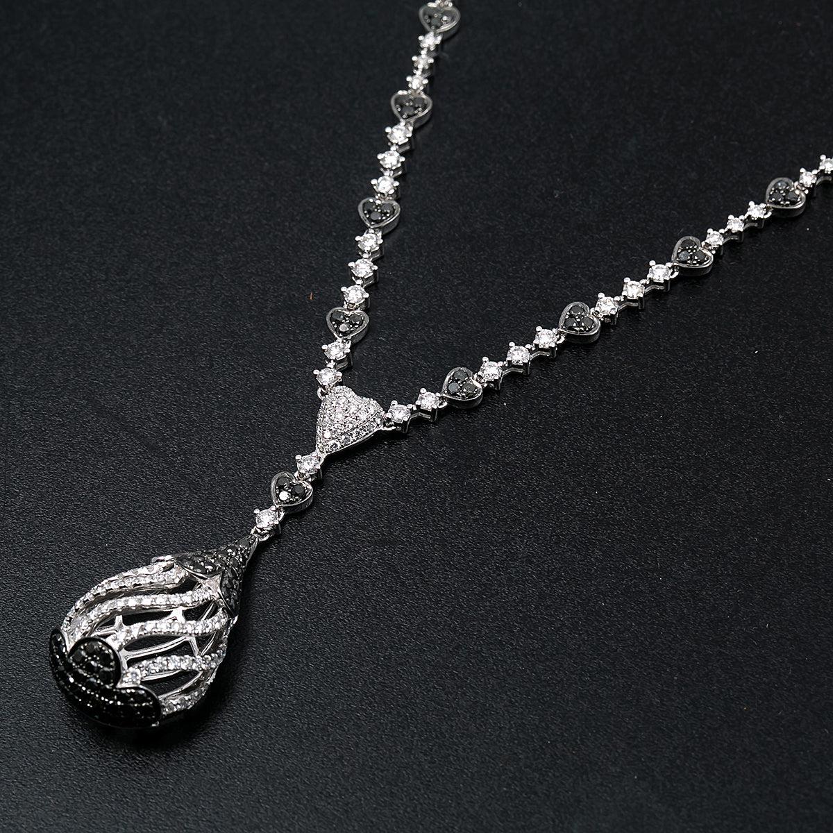 18K White Gold Diamond Necklace 18" - Image 2