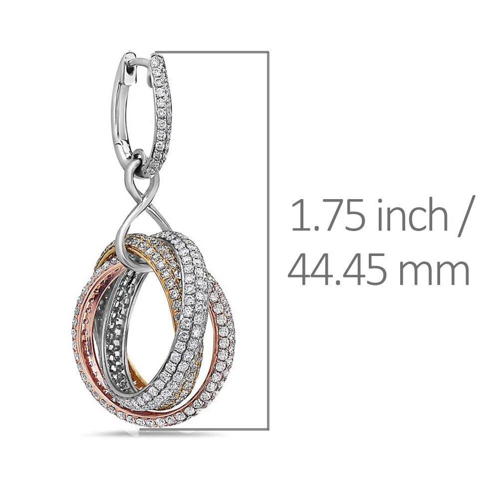 18K Yellow Gold Ladies Earrings With 8.75 CT Diamonds - Image 3