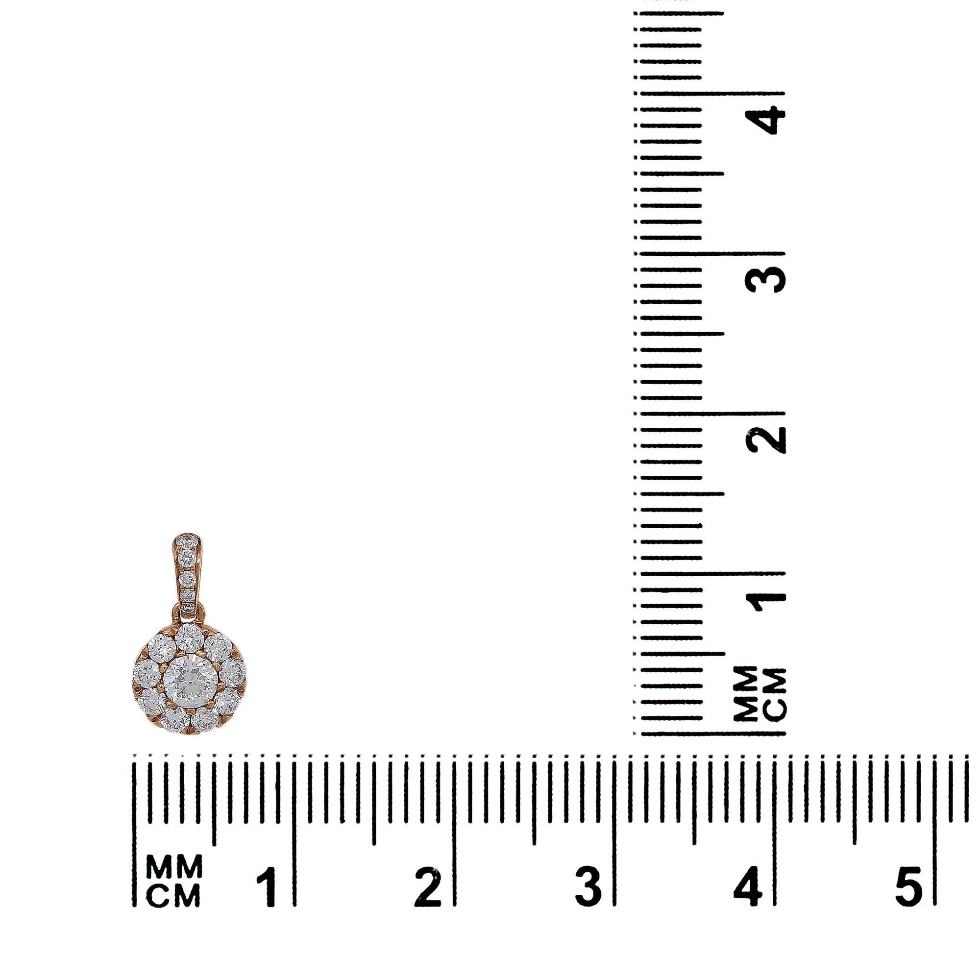 18K Yellow Gold Diamond Round Shaped Pendant - Image 3