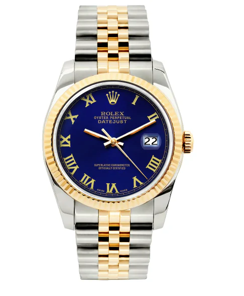 36mm and 26mm Blue dial Two Tone Stainless Set His and Hers