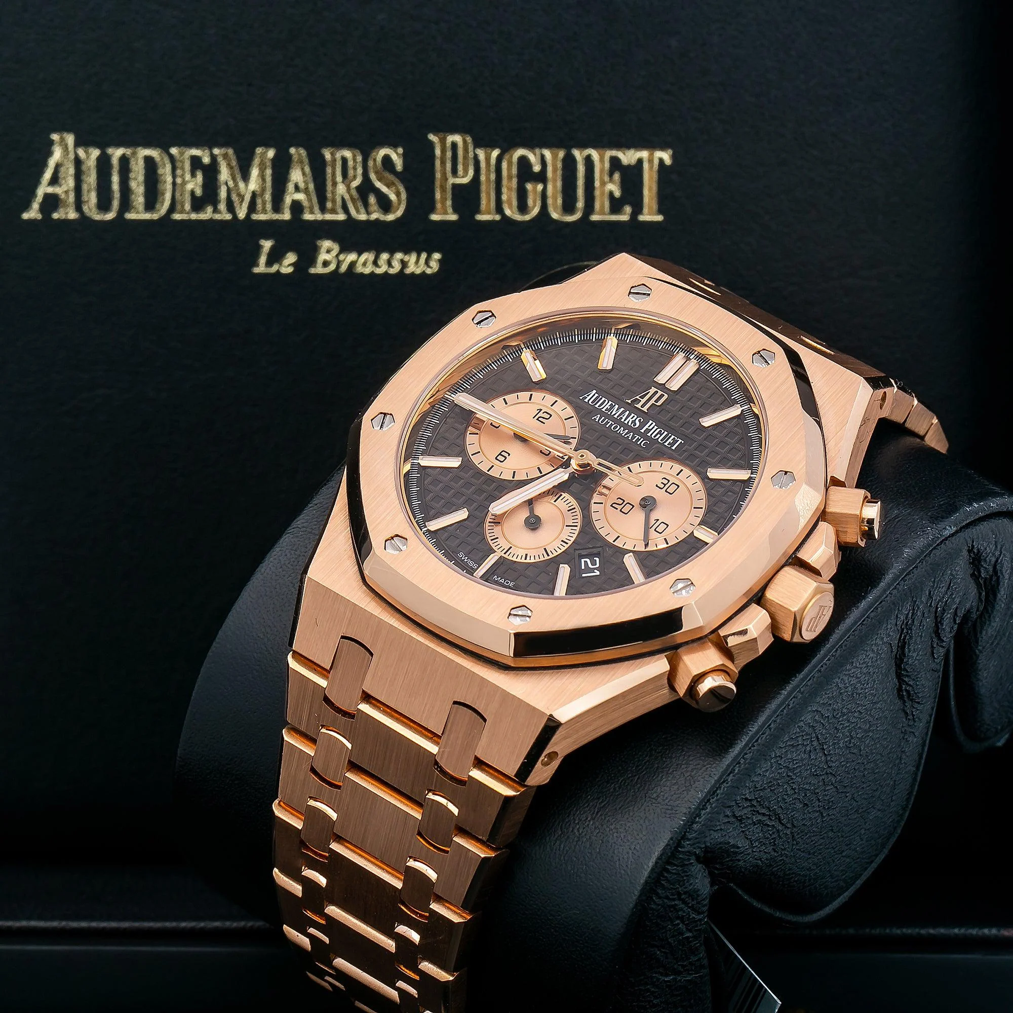 Audemars Piguet Royal Oak Chronograph 41MM 26331OR.OO.1220OR.02 Brown Dial Rose Gold Bezel 18K Rose Gold Bracelet - Image 2