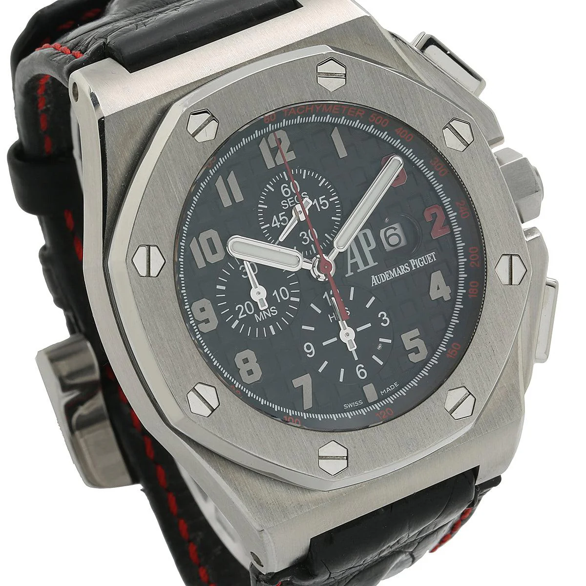 Audemars Piguet Royal Oak Offshore 48MM 26133ST.OO.A101CR.01 Shaquille O'Neal Black Arabic Dial Stainless Steel Bezel Black Alligator Leather Strap - Image 4