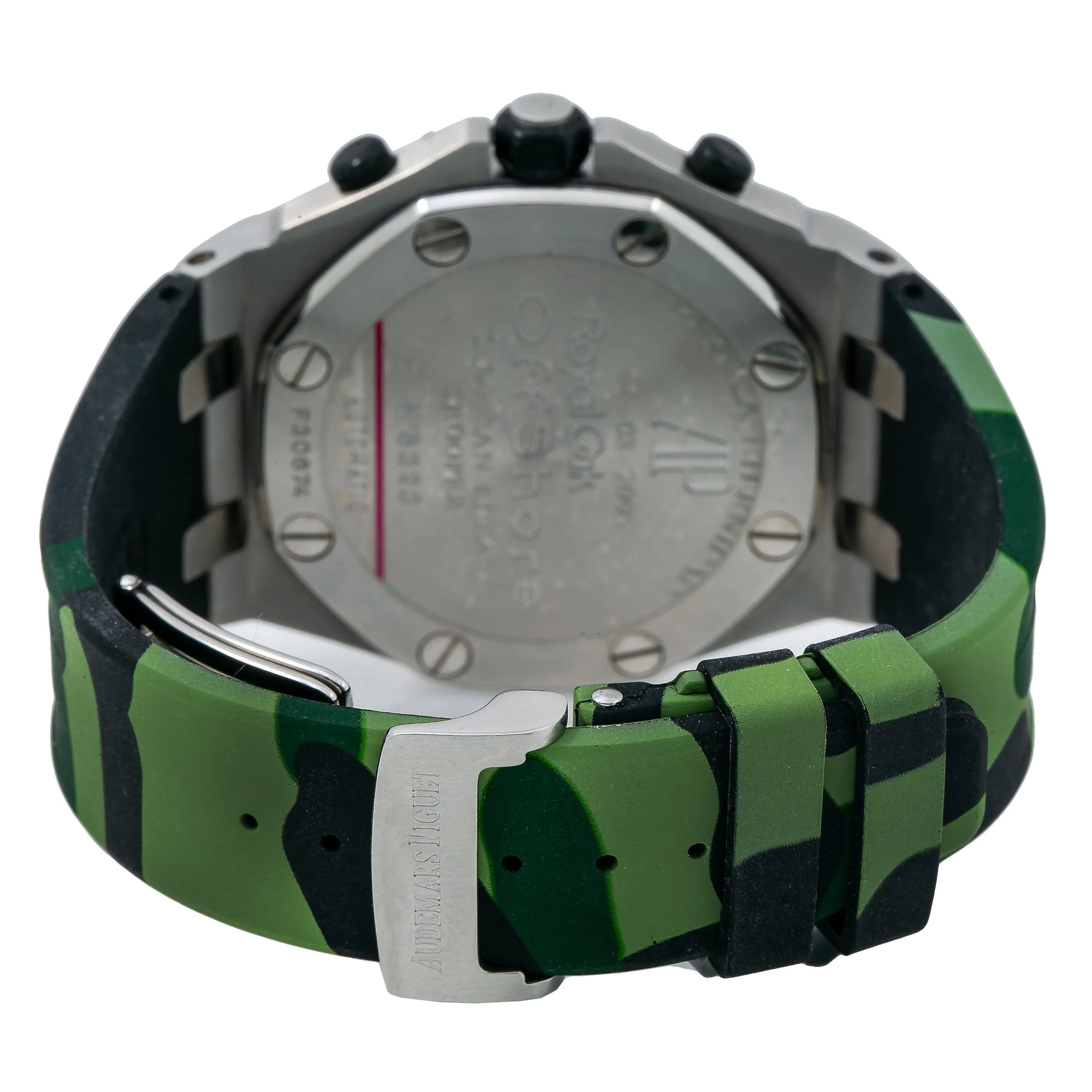Audemars Piguet Royal Oak Offshore Chronograph 40MM 25940SK White Arabic Dial Rubberclad Bezel Green Camo Rubber Band - Image 5