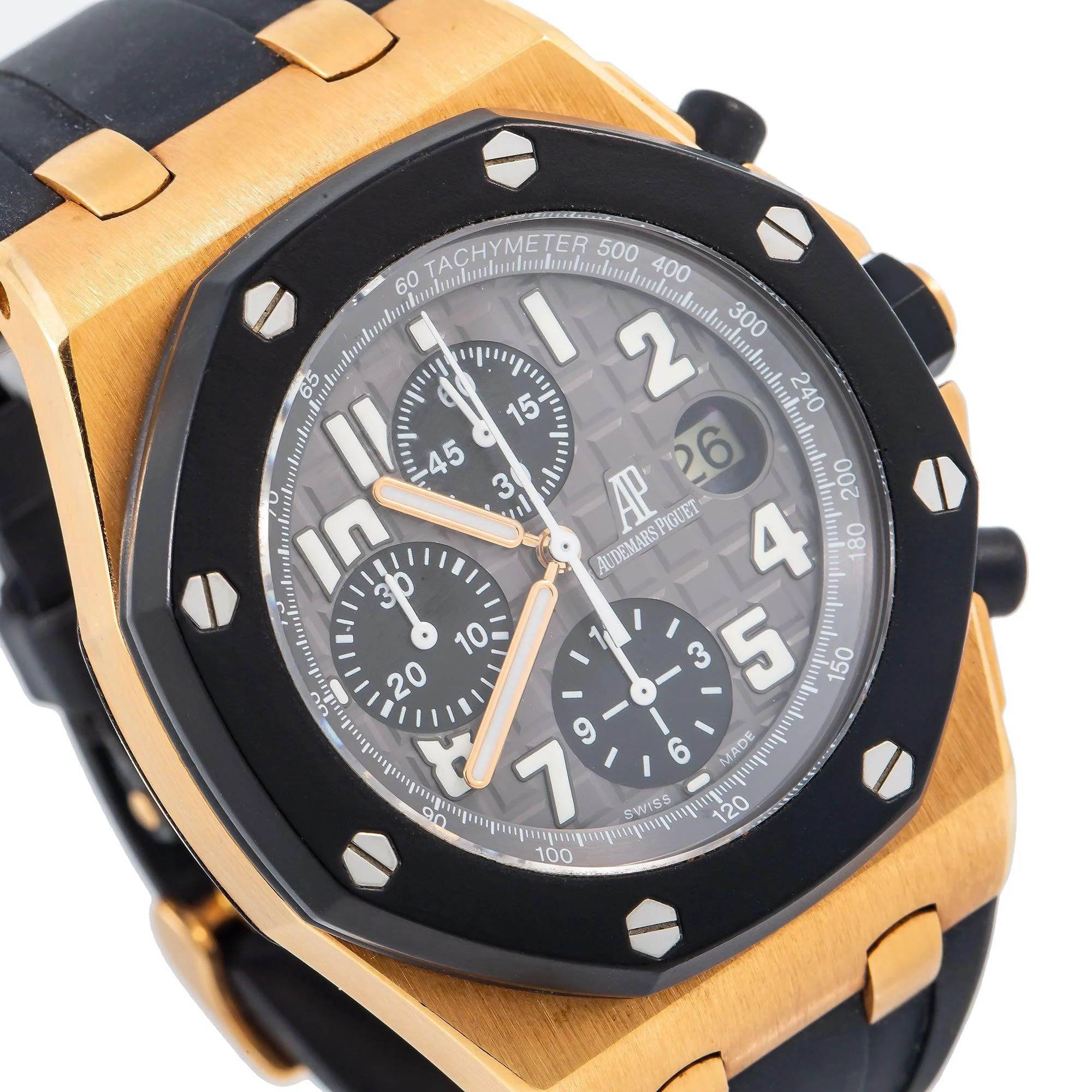 Audemars Piguet Royal Oak Offshore Chronograph 42MM 25940OK.OO.D002CA.01 Gray Arabic Dial Rubberclad Bezel Black Rubber Band - Image 3