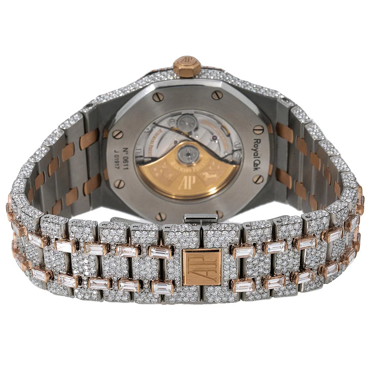 Audemars Piguet Royal Oak Selfwinding 41MM 15400SR Diamond Paved Dial Diamond Bezel Two Tone Rose Gold Bracelet 32.75ct - Image 5