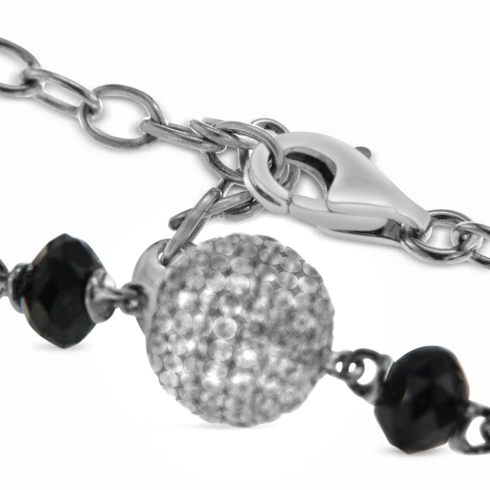 Black and White Diamond White Gold Necklace - Image 3