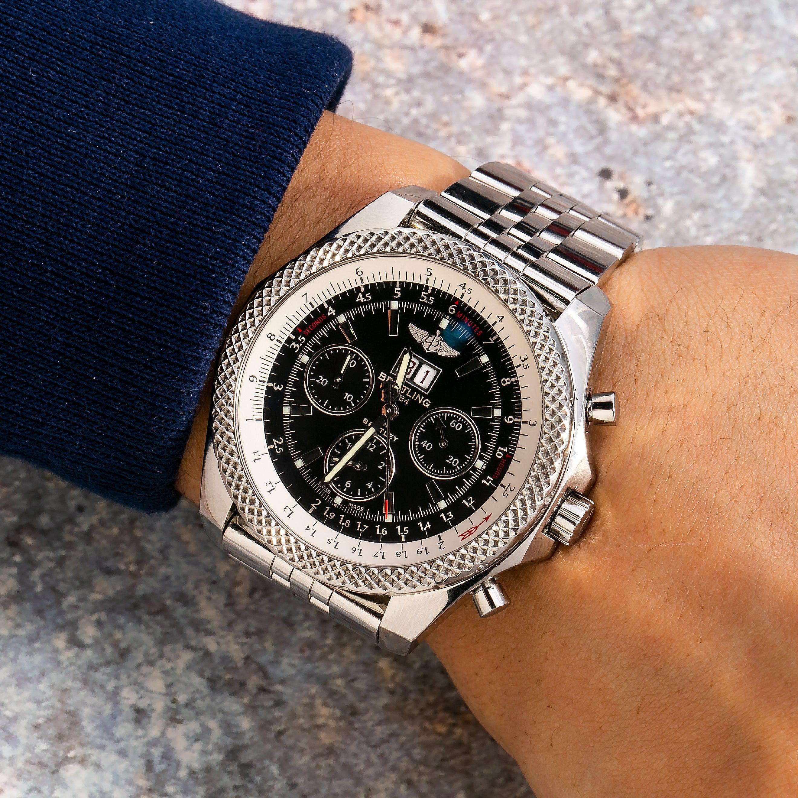 Breitling Bentley 6.75 48MM A44364 Black Dial Stainless Steel Bracelet - Image 3