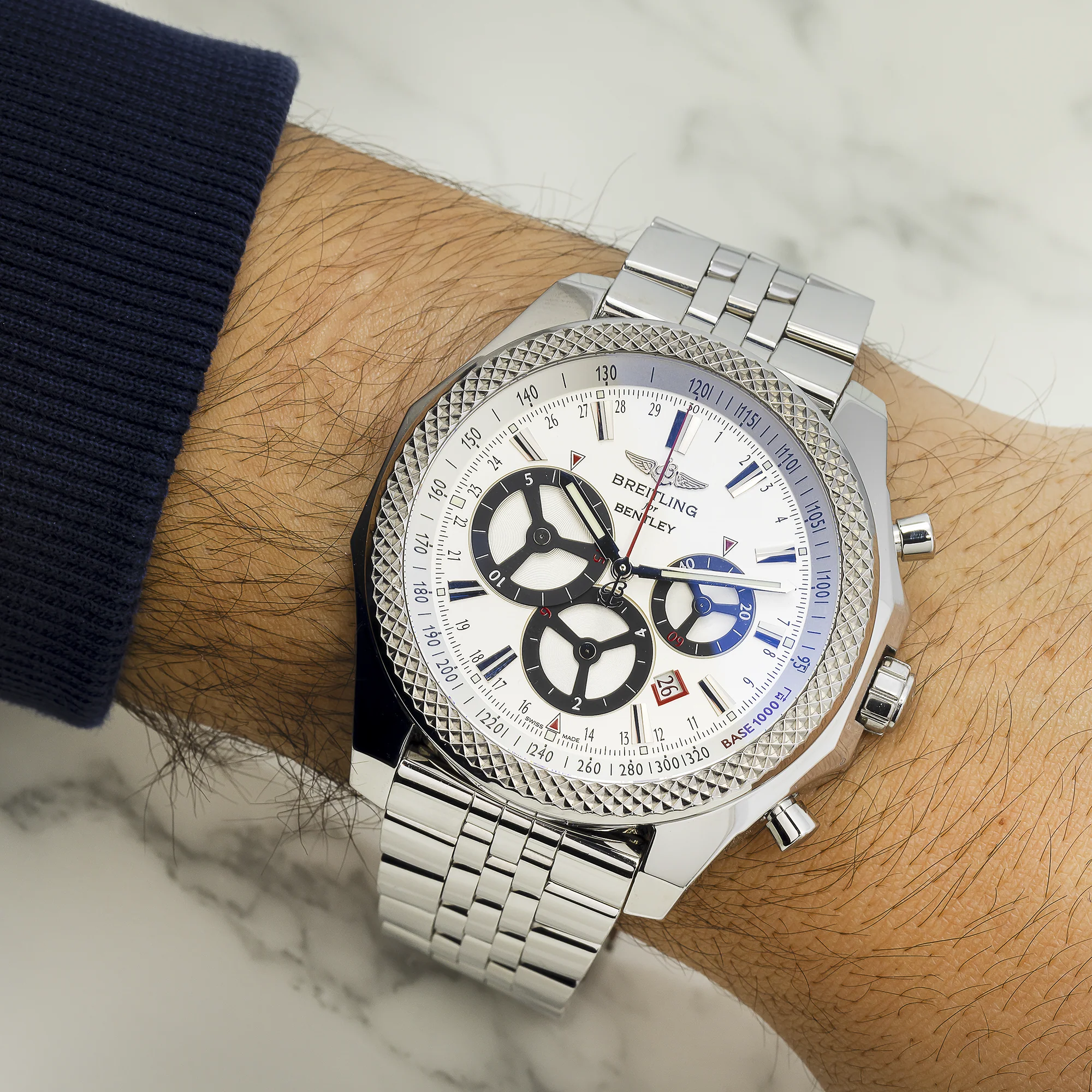 Breitling Bentley Barnato Racing 49MM A25366 White Dial Stainless Steel Bracelet - Image 5