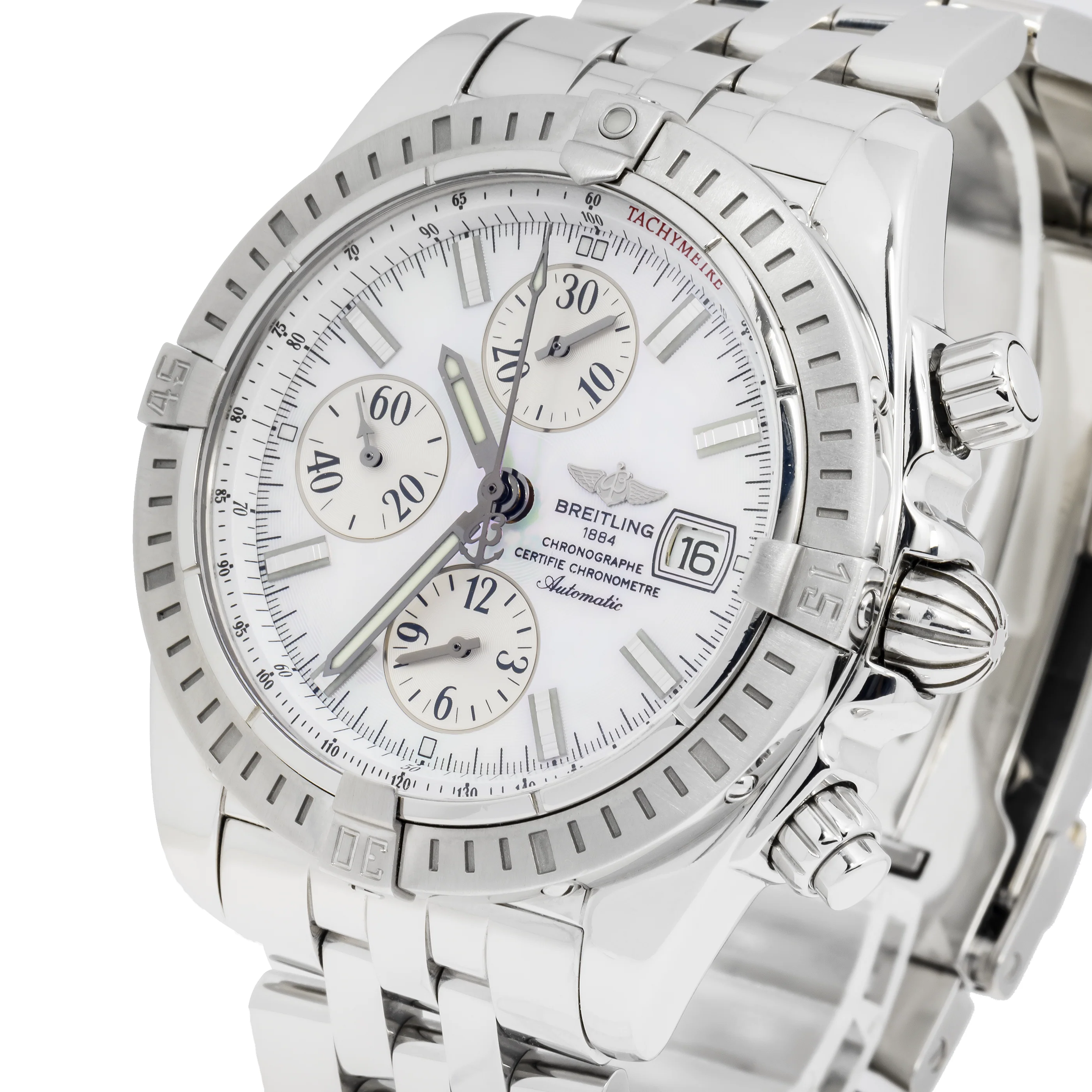 Breitling Chronomat Evolution 43MM A13356 White Dial Stainless Steel Bracelet - Image 2