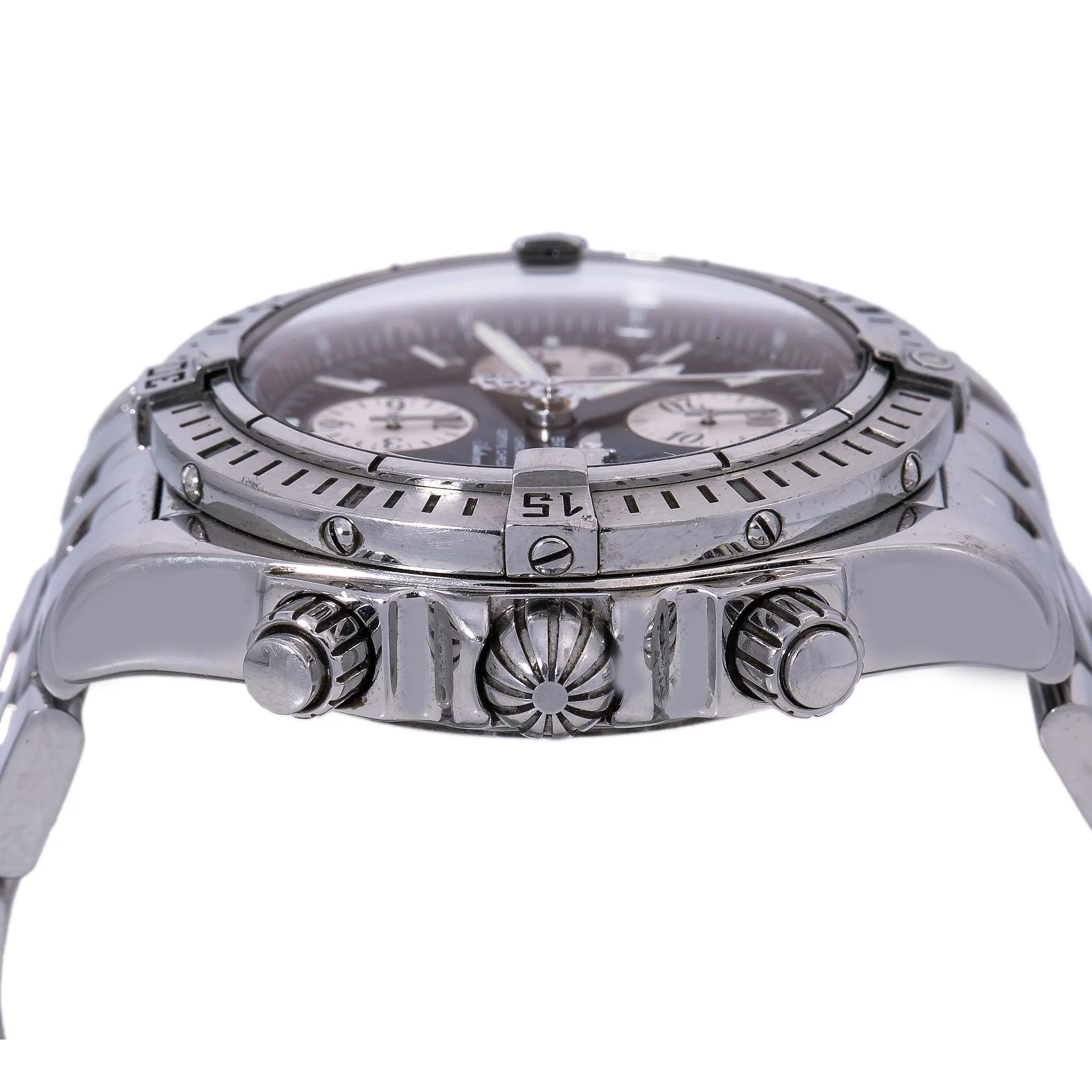 Breitling Chronomat Evolution 44MM A13356 Black Dial Stainless Steel Bracelet - Image 4