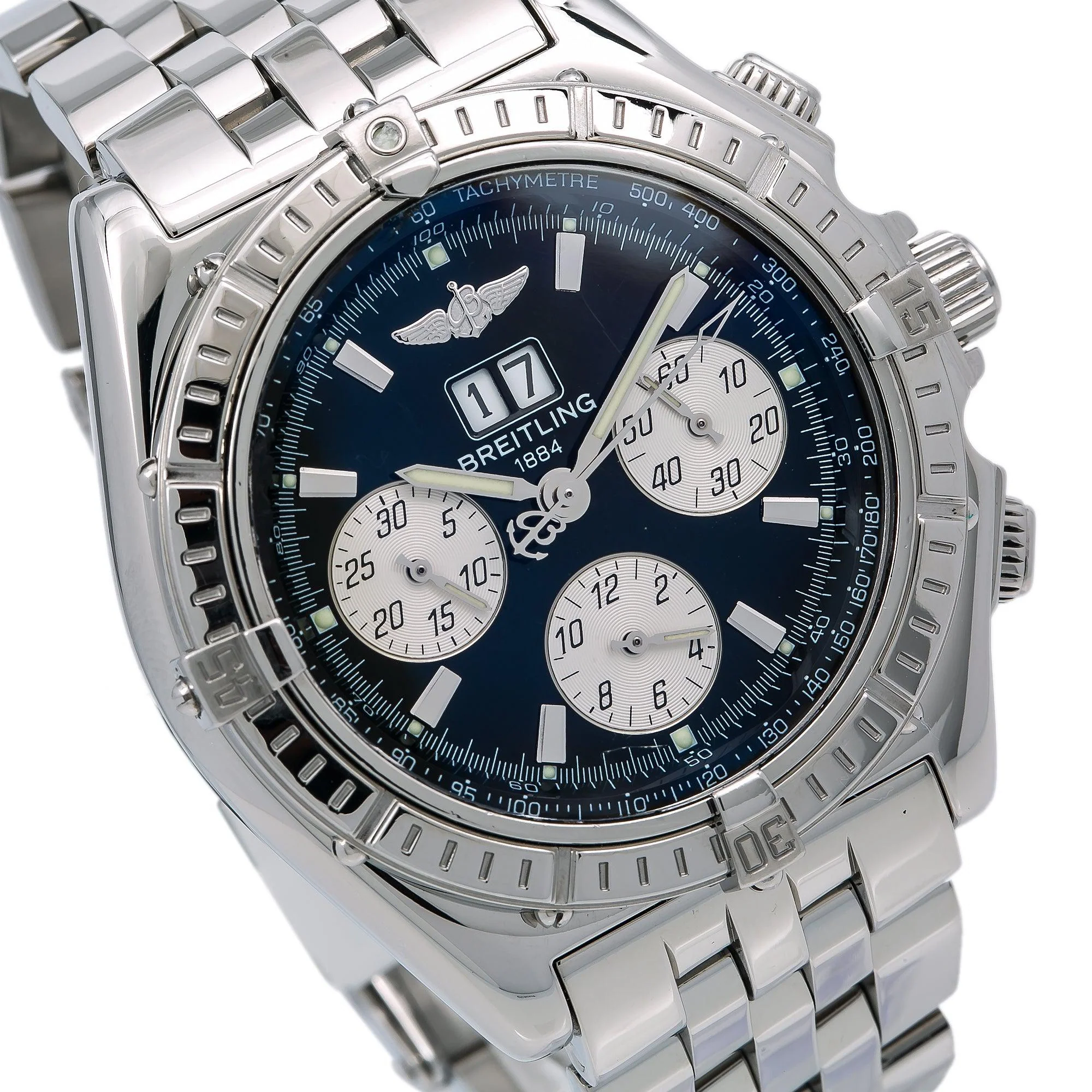 Breitling Crosswind 44MM A44355 Black Dial Stainless Steel Bracelet - Image 3