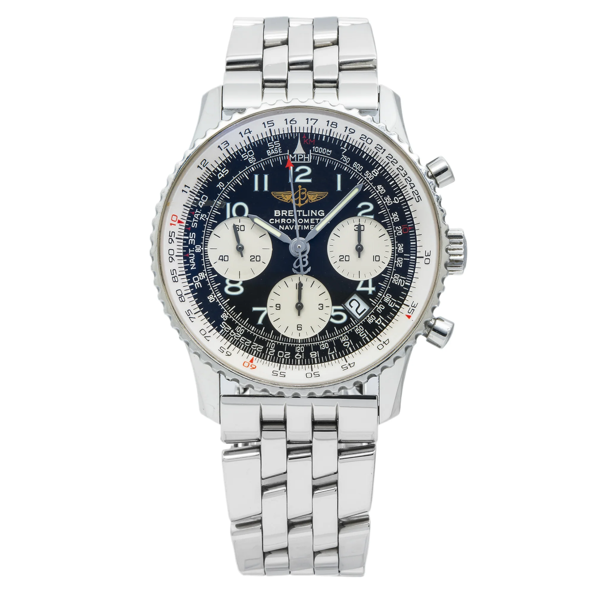 Breitling Navitimer 42MM A23322 Black Arabic Dial Stainless Steel Bracelet