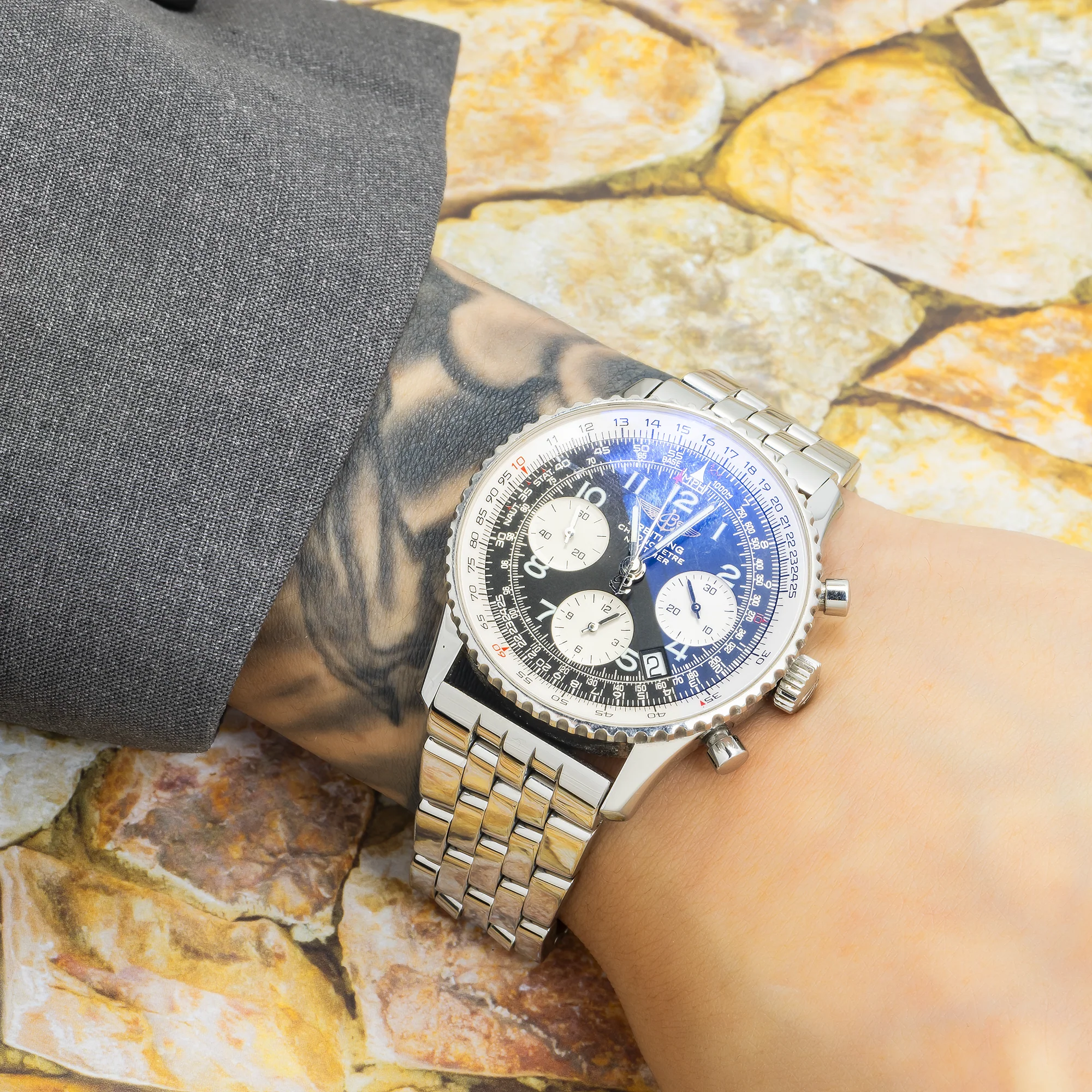 Breitling Navitimer 42MM A23322 Black Arabic Dial Stainless Steel Bracelet - Image 2