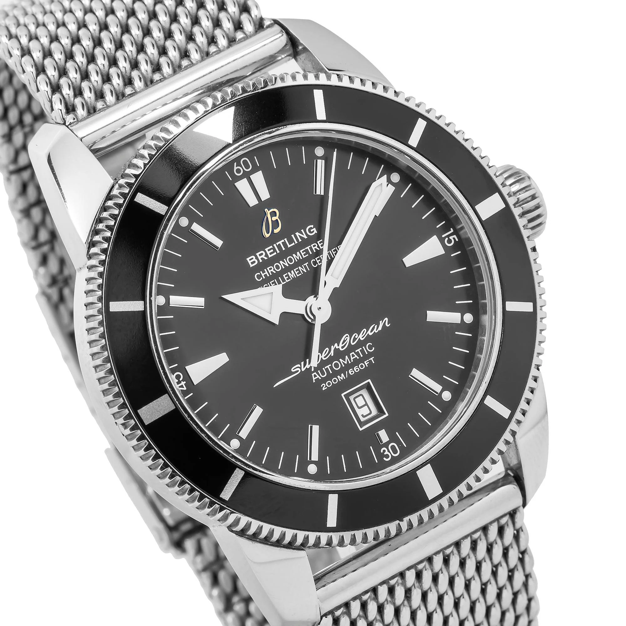 Breitling SuperOcean Heritage 46MM A17320 Black Dial Black Stainless Steel Bezel Stainless Steel Bracelet - Image 3
