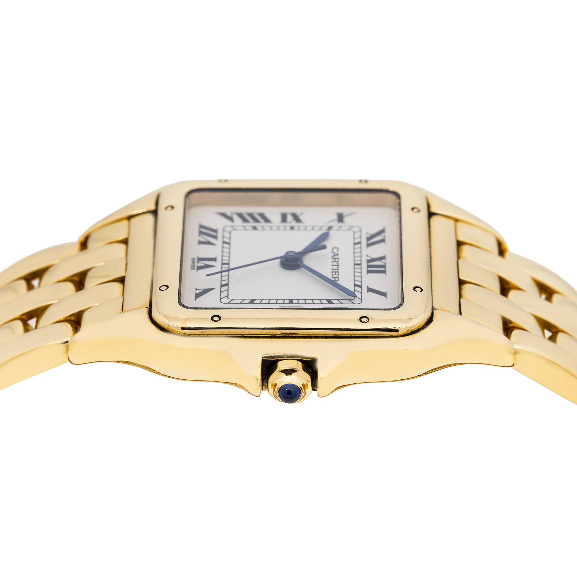 Cartier Panthère 27MM W25014B9 Silver Roman Dial Yellow Gold Bezel 18K Yellow Gold Bracelet - Image 4