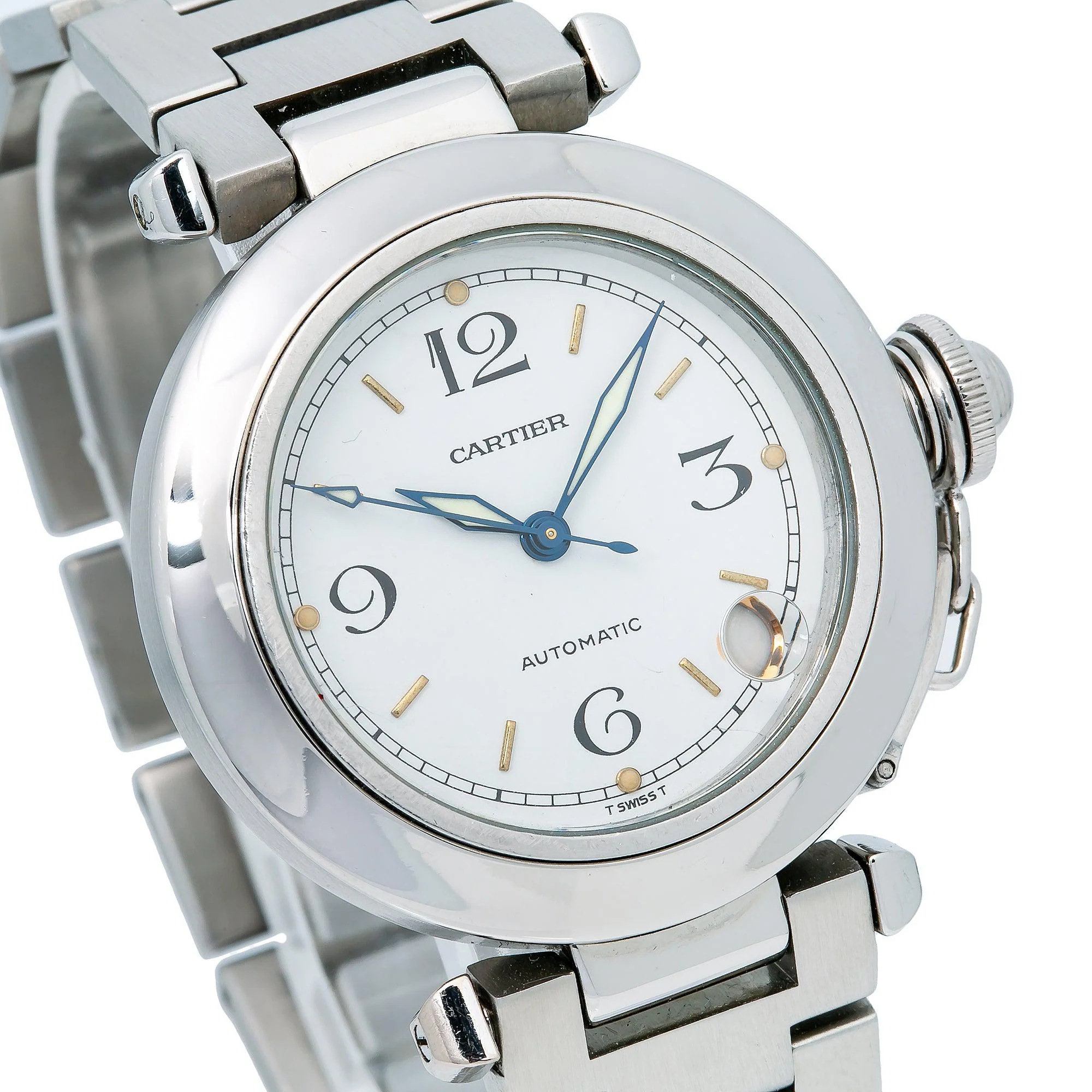 Cartier Pasha C 35MM W31015M7 Silver Arabic Dial Stainless Steel Bracelet - Image 3