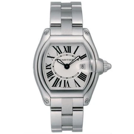 Cartier Roadster 30MM W62016V3 / 2675 Silver Roman Dial Stainless Steel Bracelet