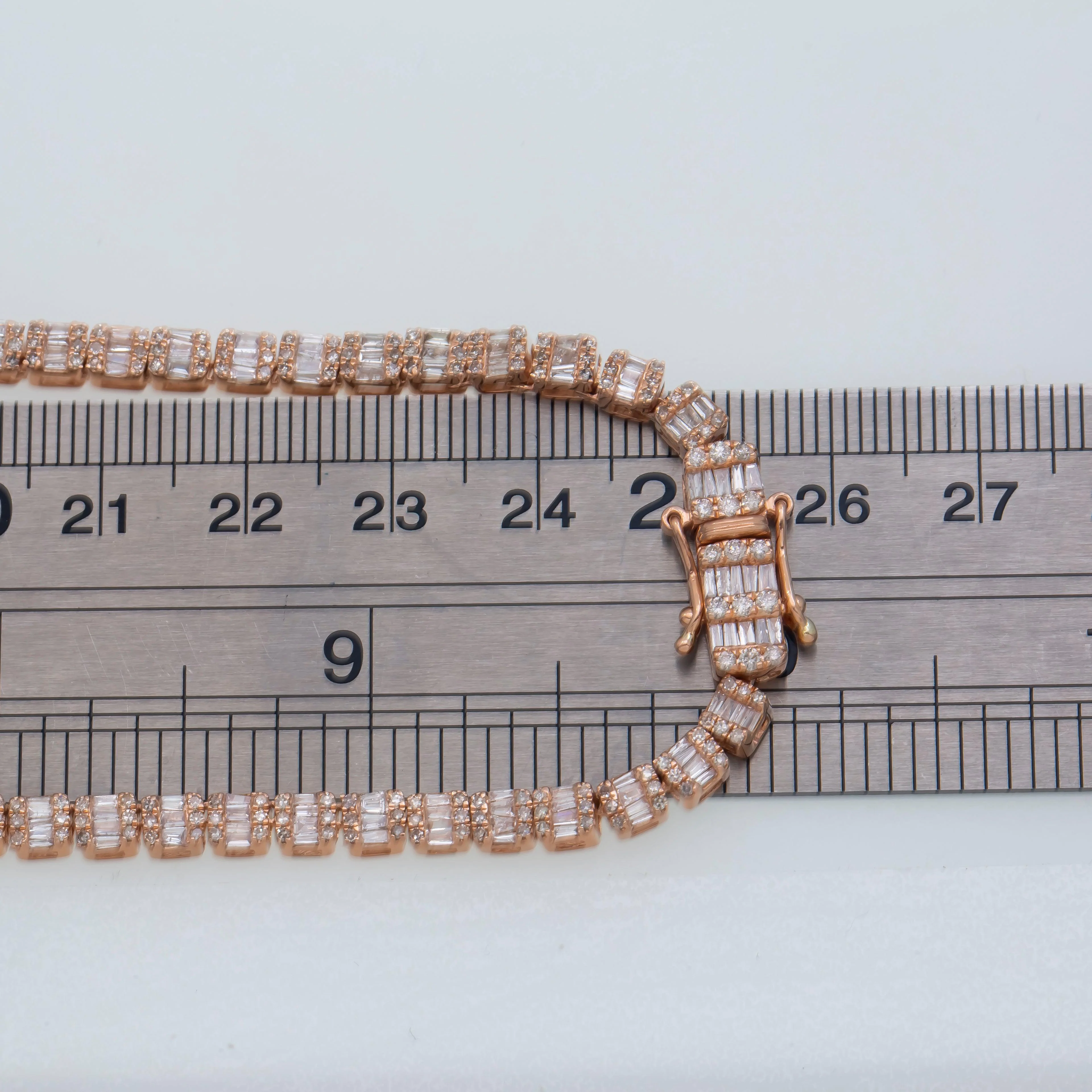 10K GOLD 3.88MM TWO-TONE BAGUETTE DIAMOND LARIAT CROSS CHAIN 8.82 CT - Image 5