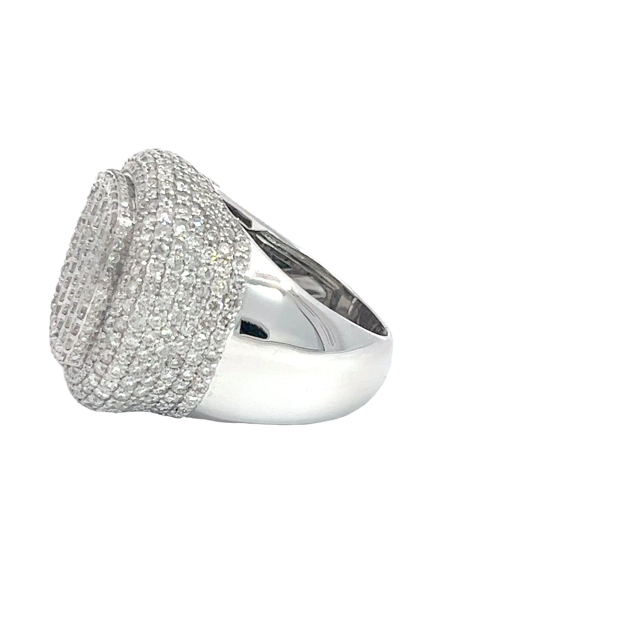 10K GOLD ROUND AND BAGUETTE DIAMOND CIRCULAR RING 6.80 CT - Image 3