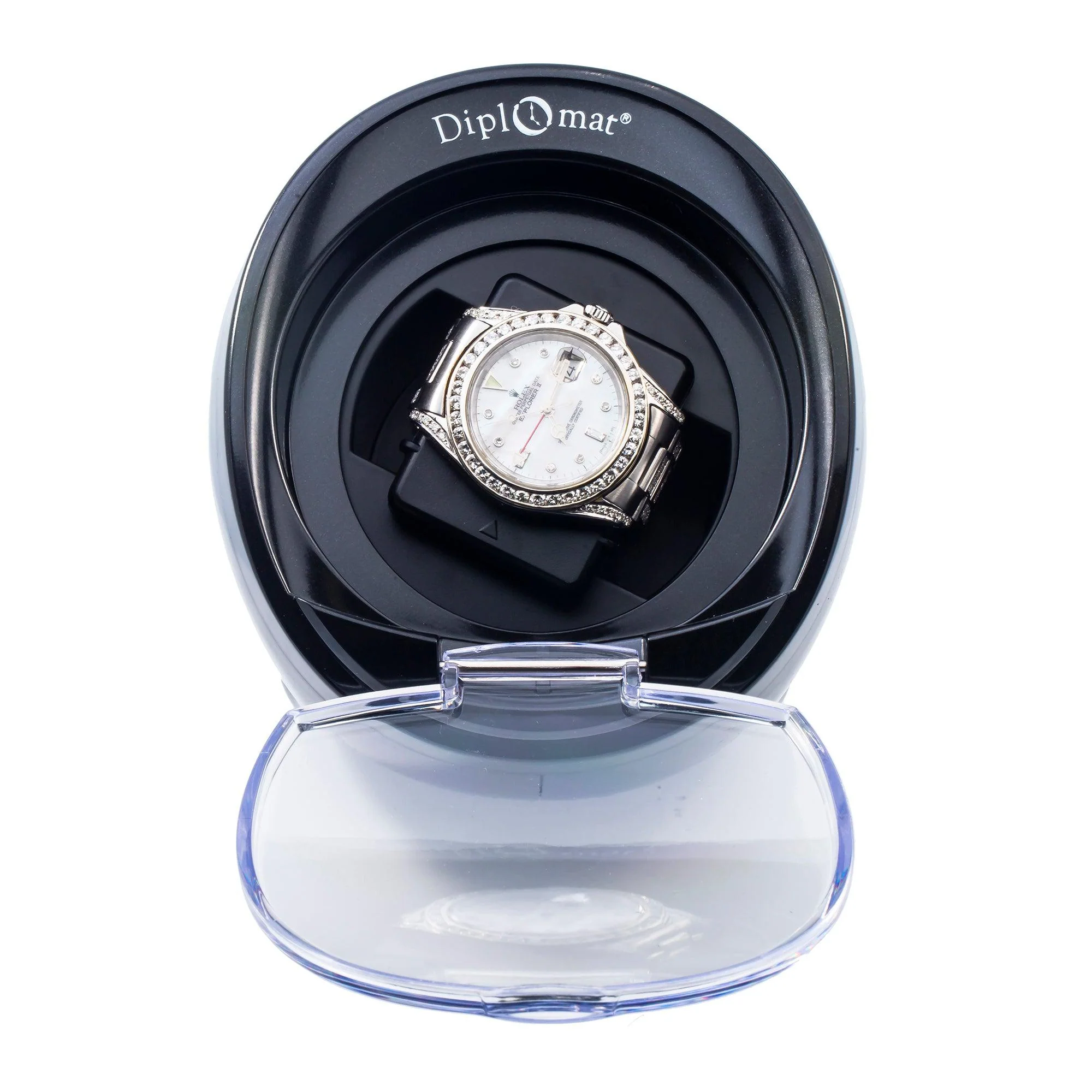 Diplomat Single Watch Winder with Built In IC Timer - Black - Image 3