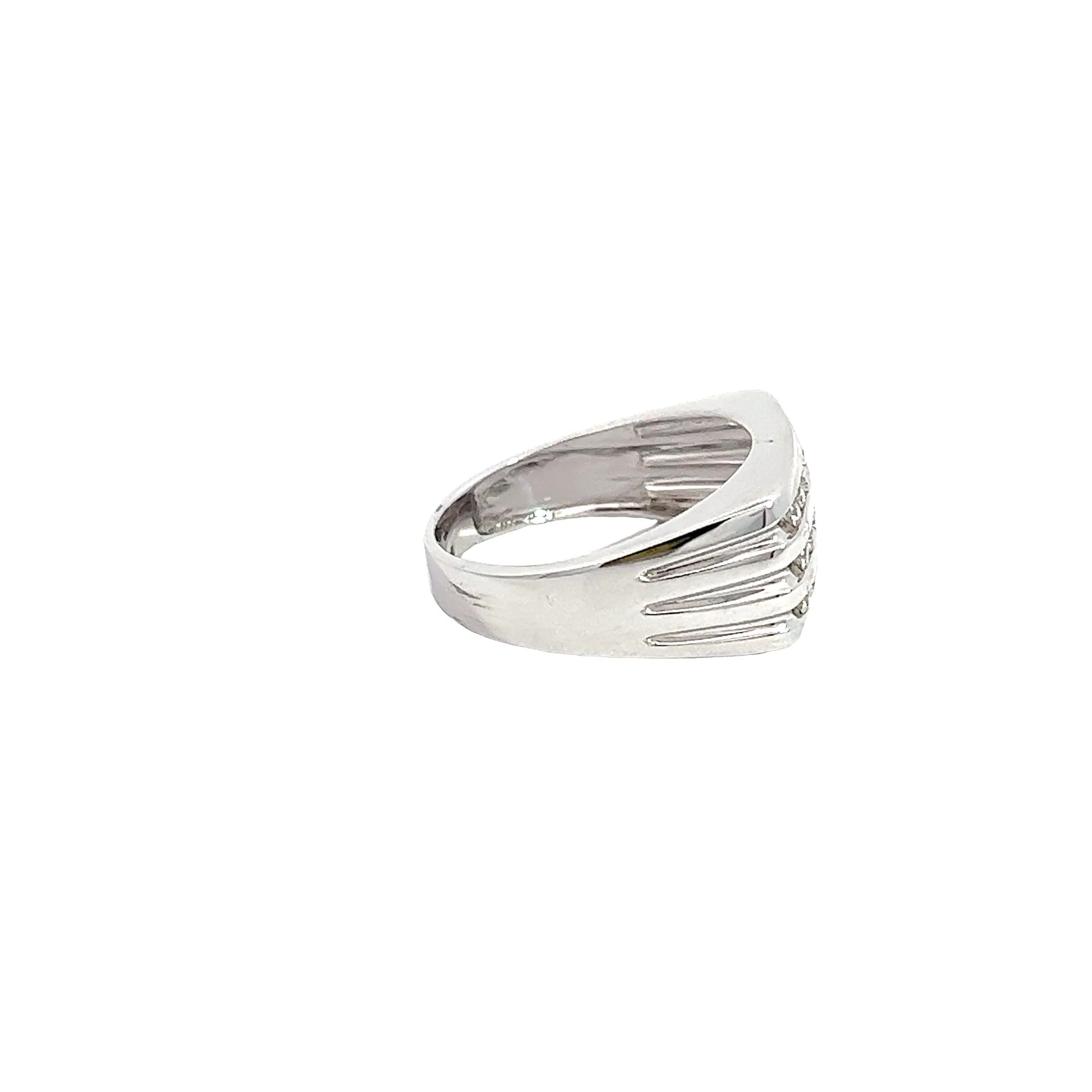 14K GOLD DIAMOND 3-ROW RING 0.50 CT - Image 3