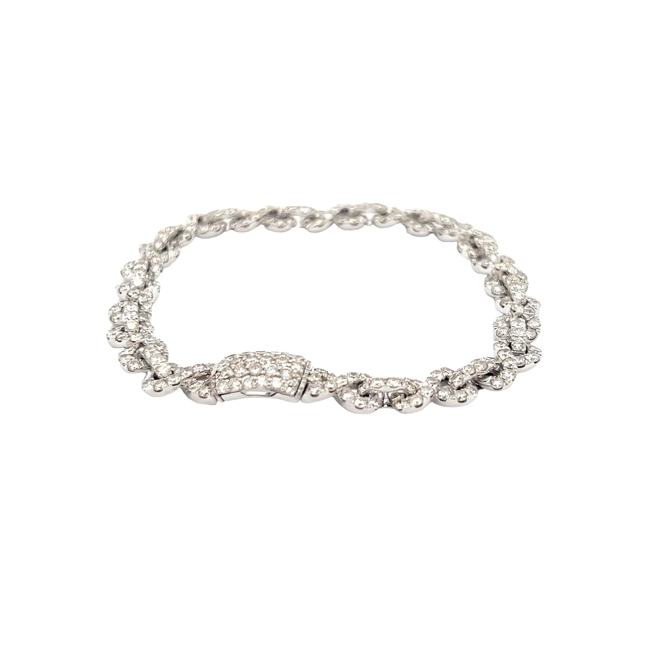 14K GOLD DIAMOND ROLO LINK INFINITY BRACELET 10.25CT - Image 3