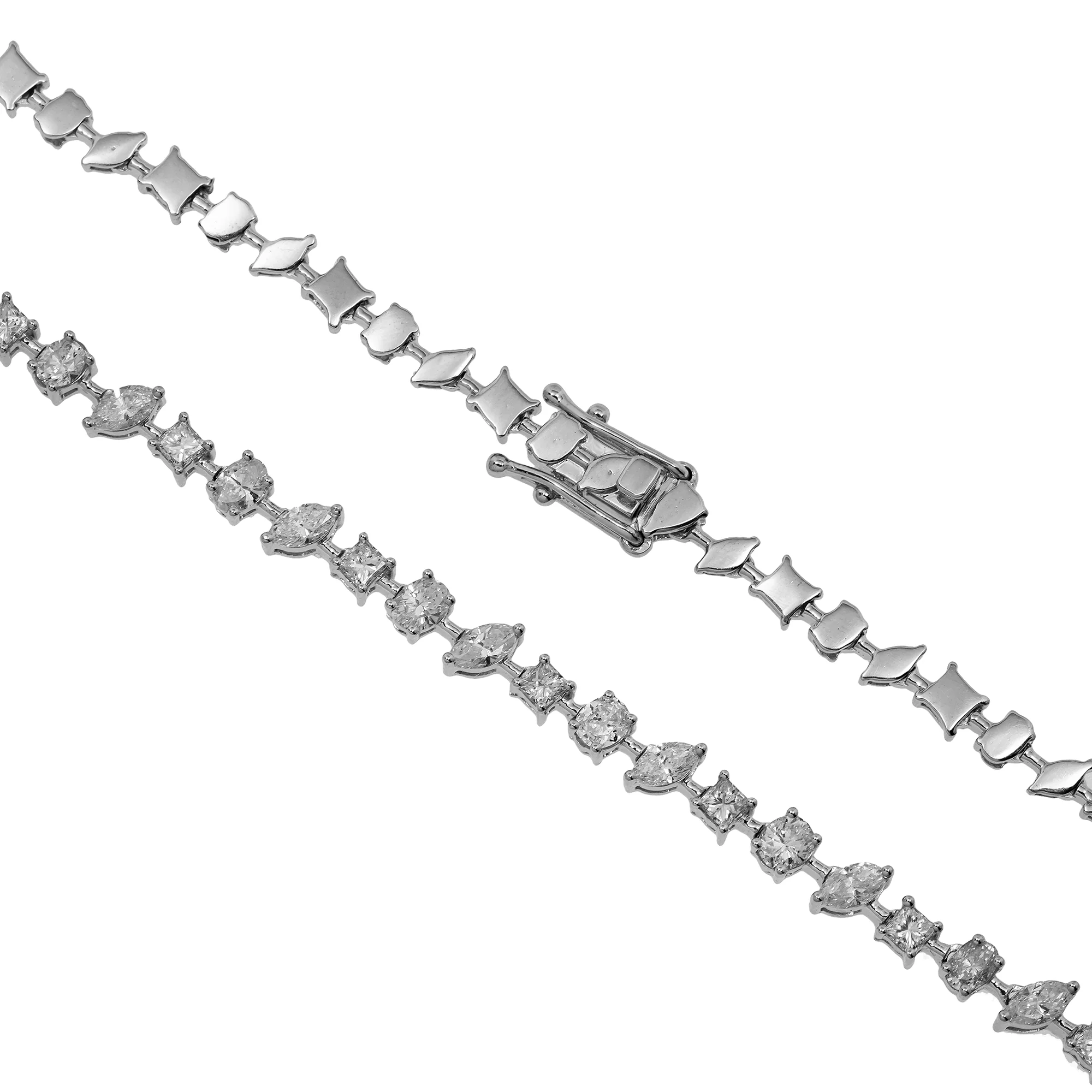 14K GOLD MULTI-SHAPE DIAMOND NECKLACE 4.39 CT - Image 3